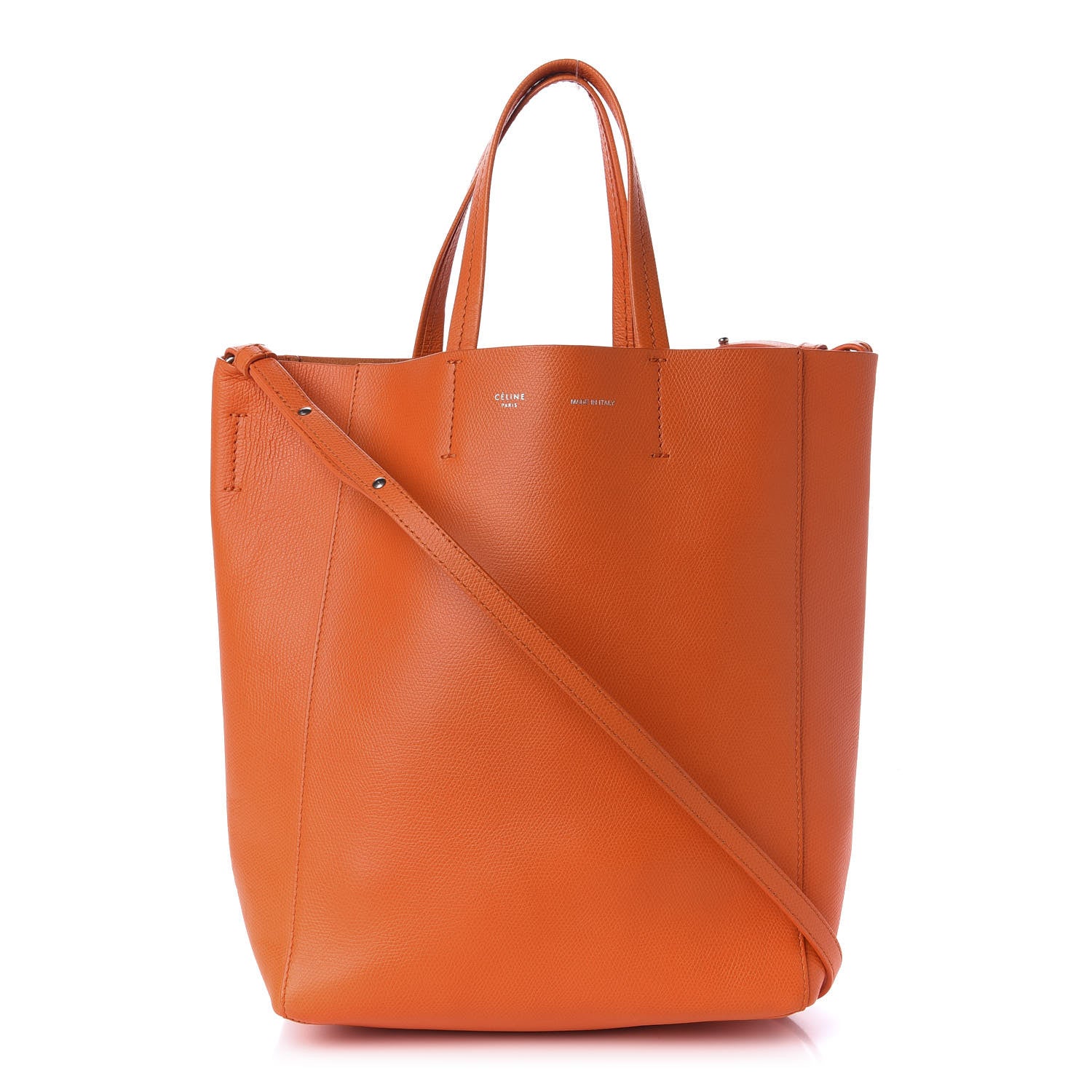 Celine Grained Calfskin Small Vertical Cabas Orange 593519