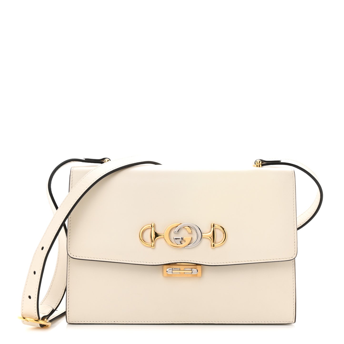 Smooth Calfskin Small Zumi Shoulder Bag Mystic White