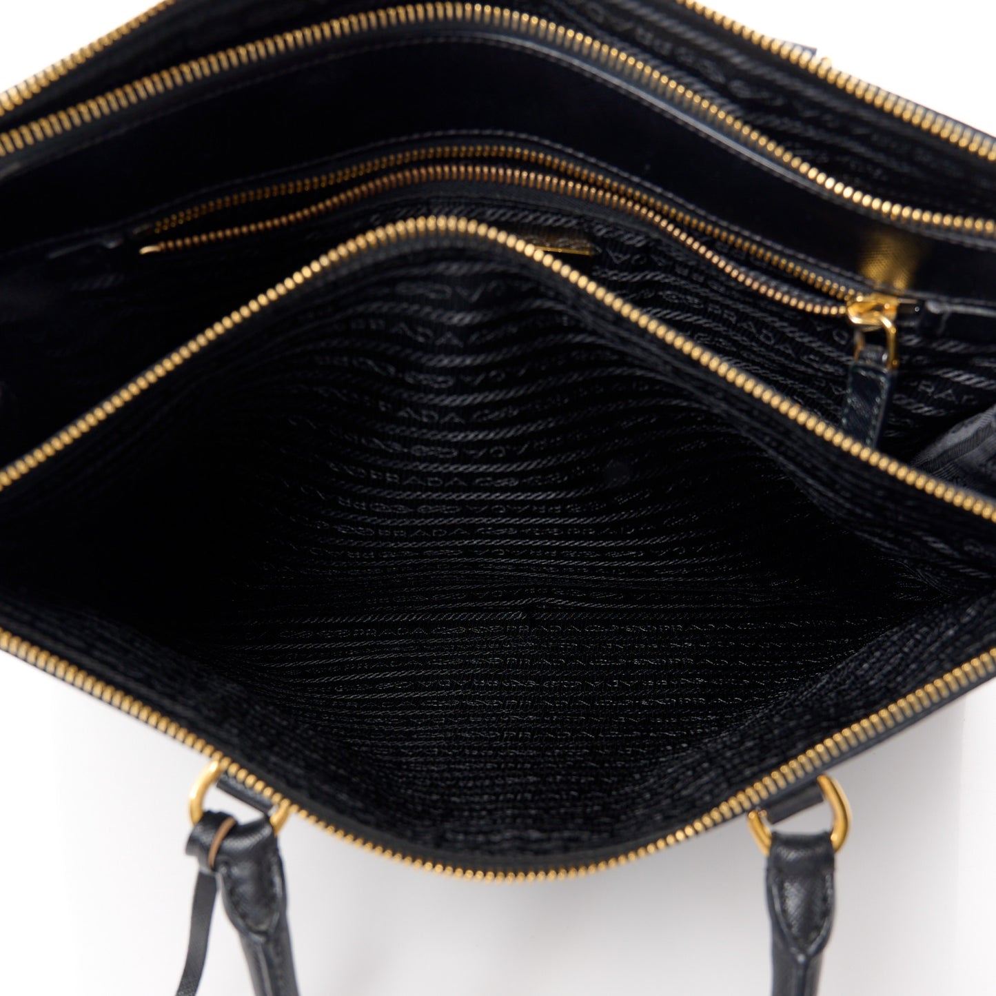 Saffiano Large Galleria Double Zip Tote Black