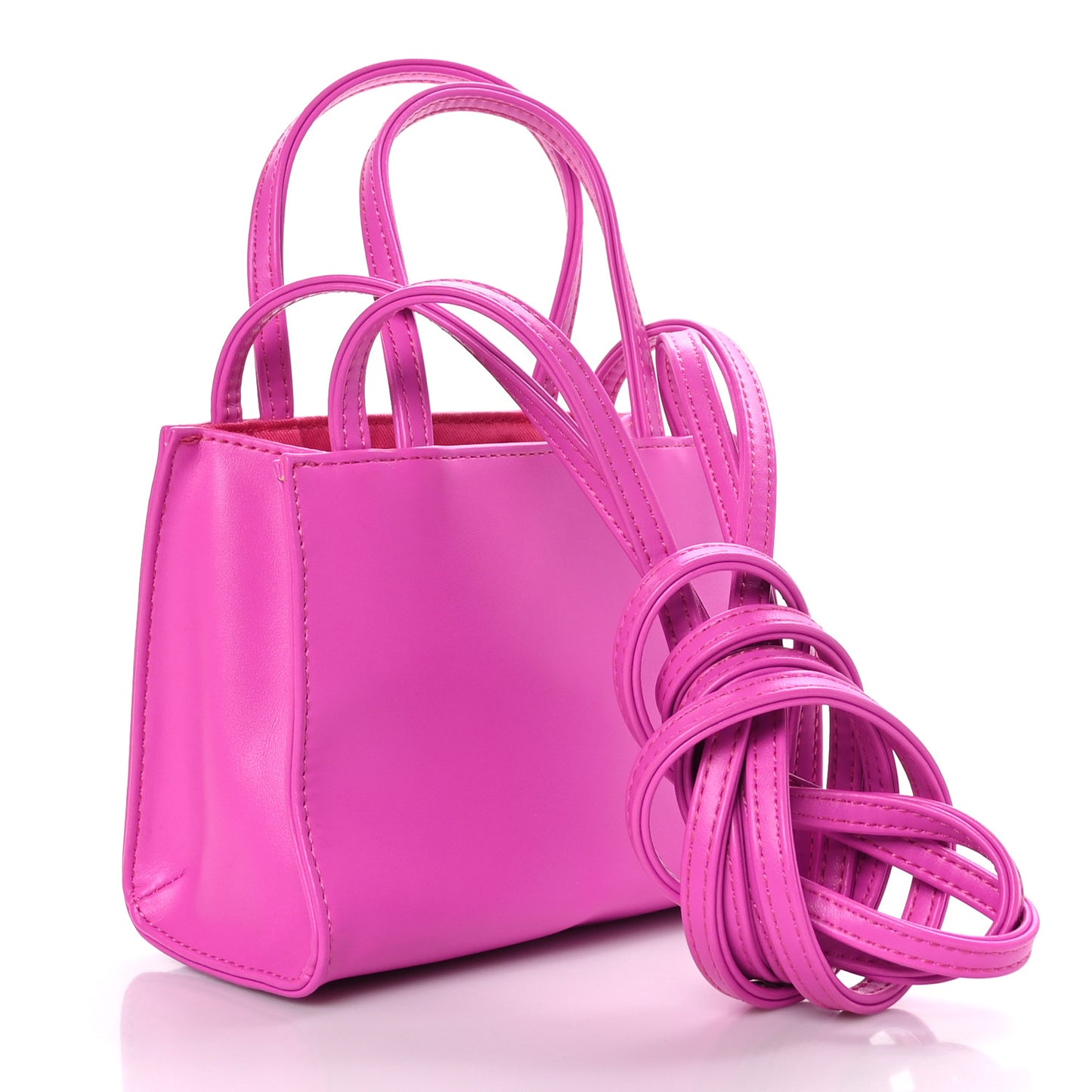 Vegan Leather Small Shopping Bag Azalea