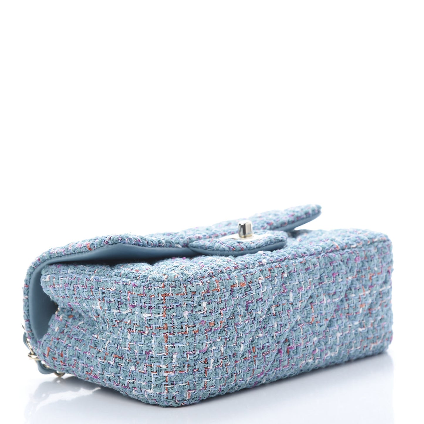 Tweed Quilted Mini Rectangular Flap Turquoise Purple White Red