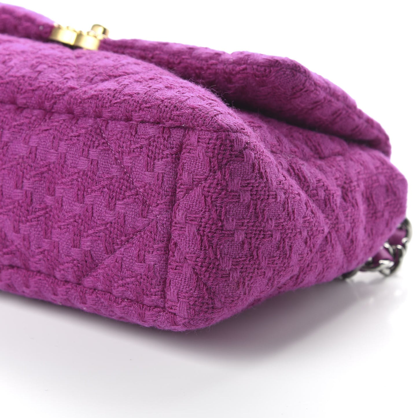 Tweed Quilted Large 19 Flap Purple