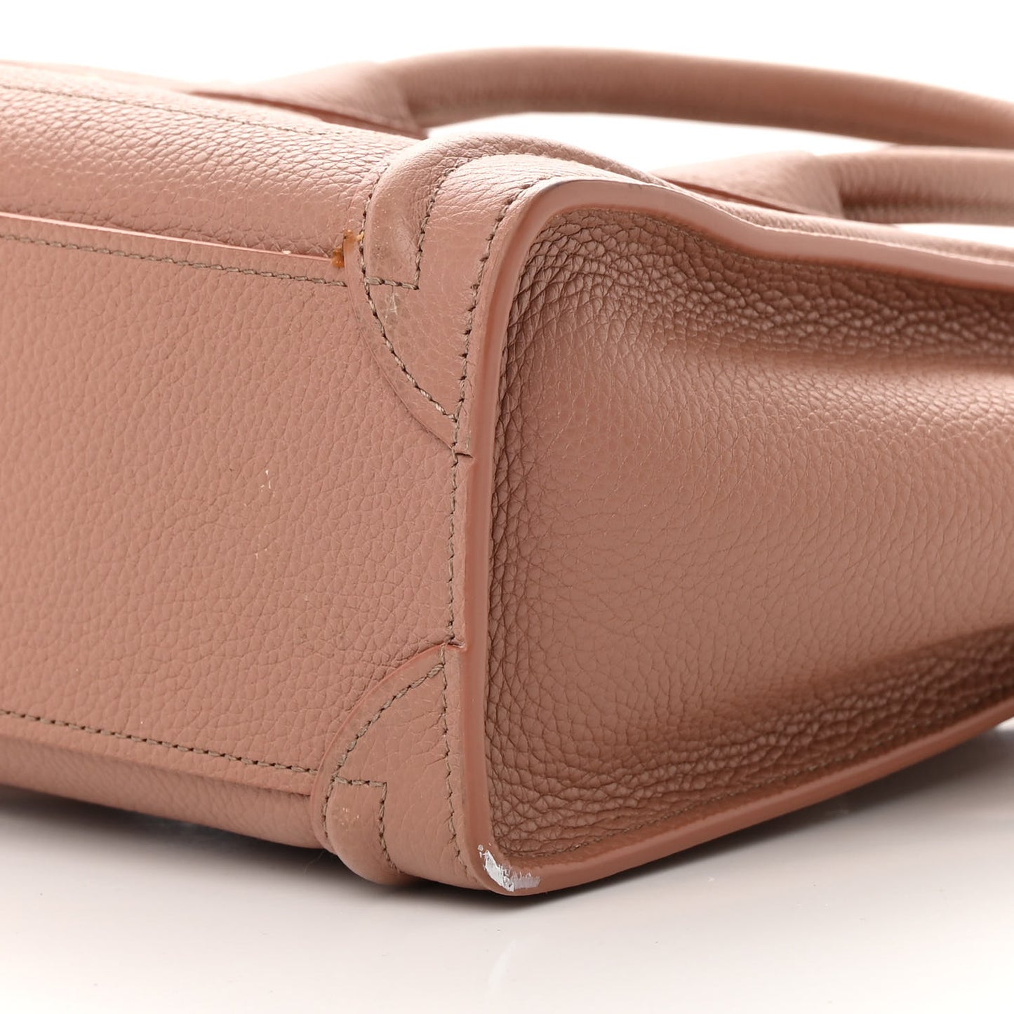 Drummed Calfskin Nano Luggage Antique Rose