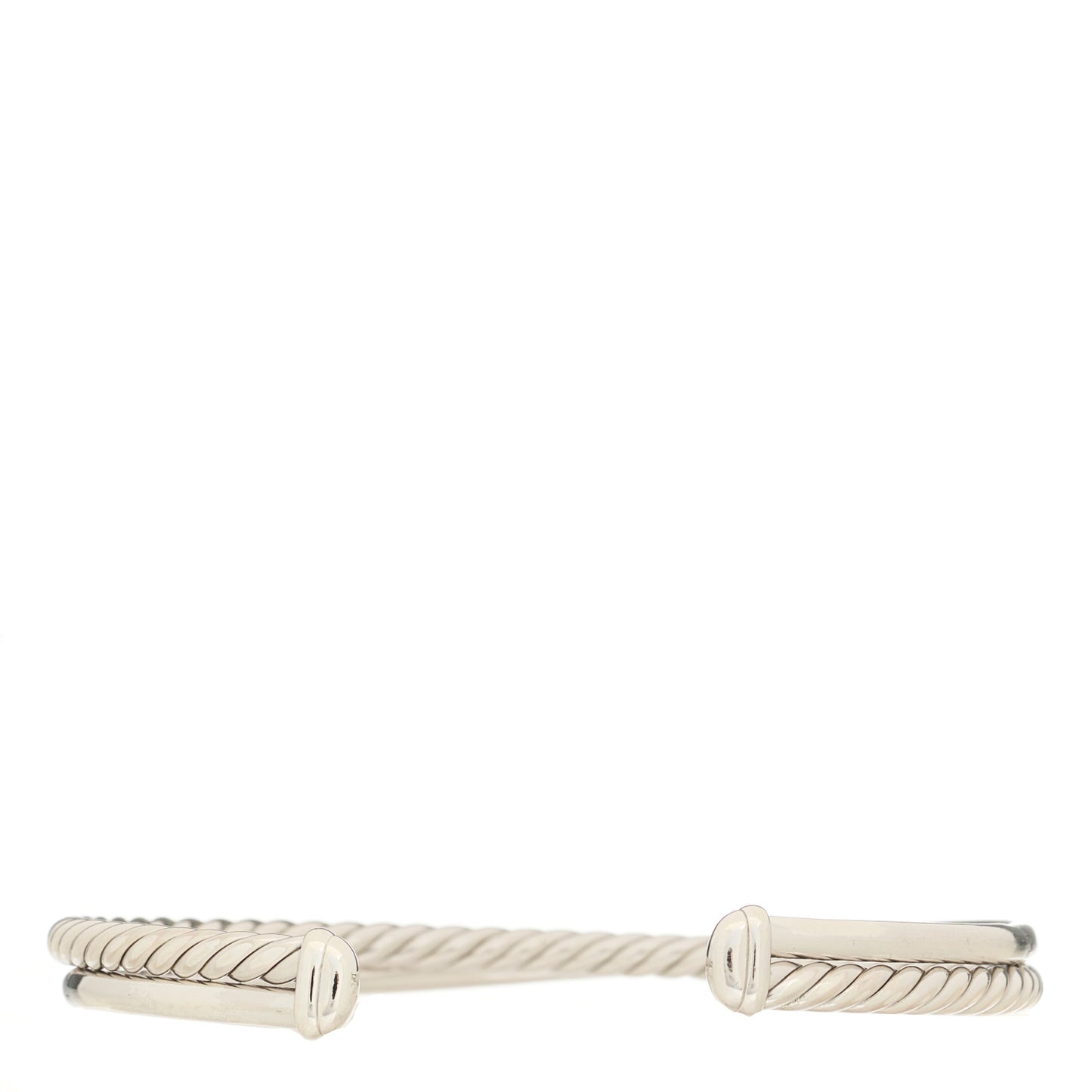 Sterling Silver Diamond Crossover Two Row Cuff Bracelet