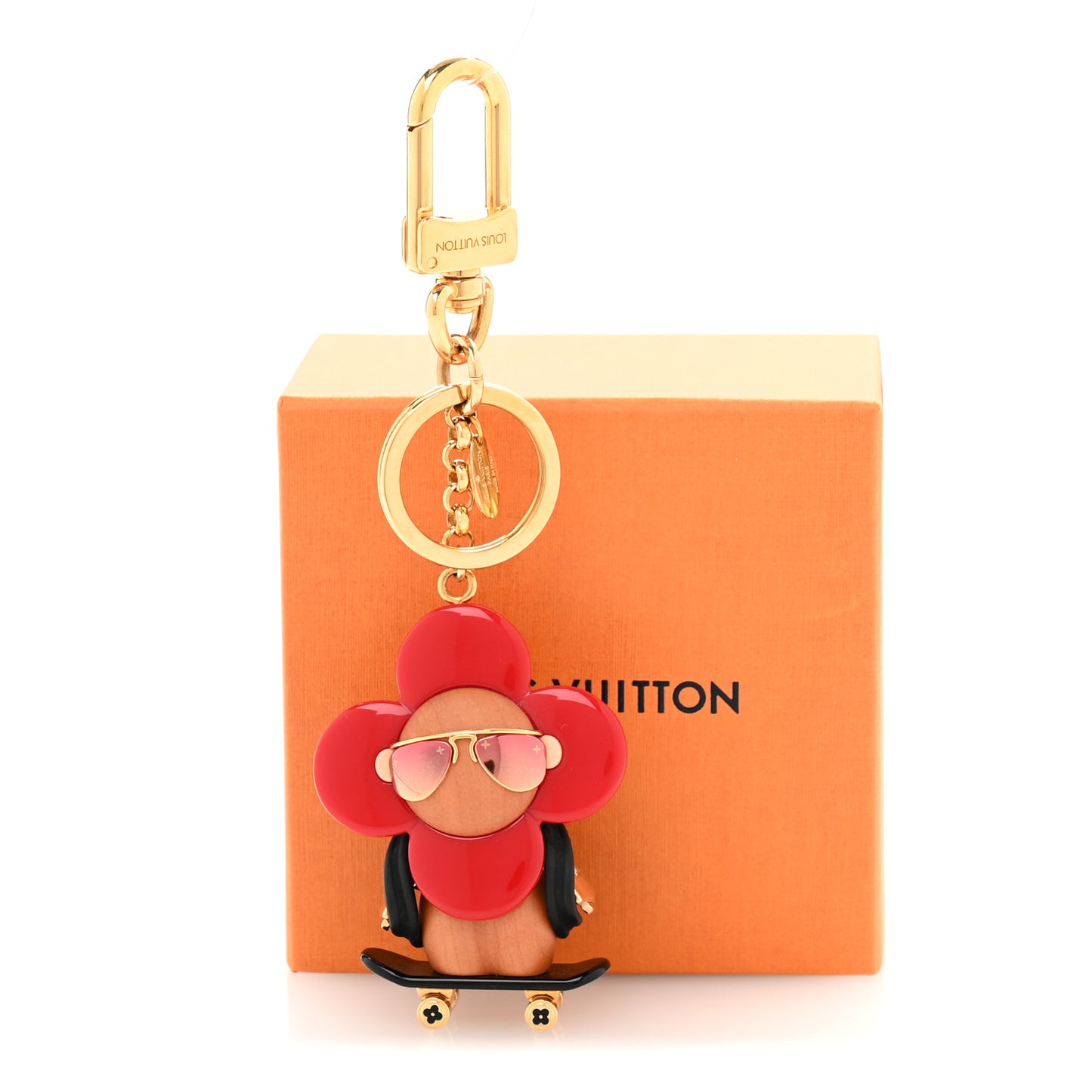 Resin Wood Vivienne Skateboarder Bag Charm
