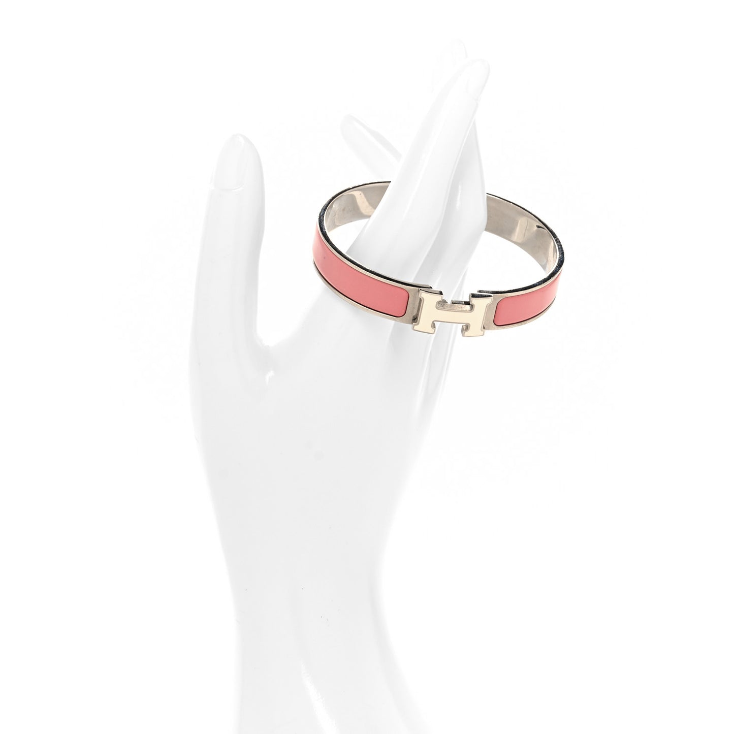 Enamel Narrow Clic Clac H Bracelet GM Rouge Corail