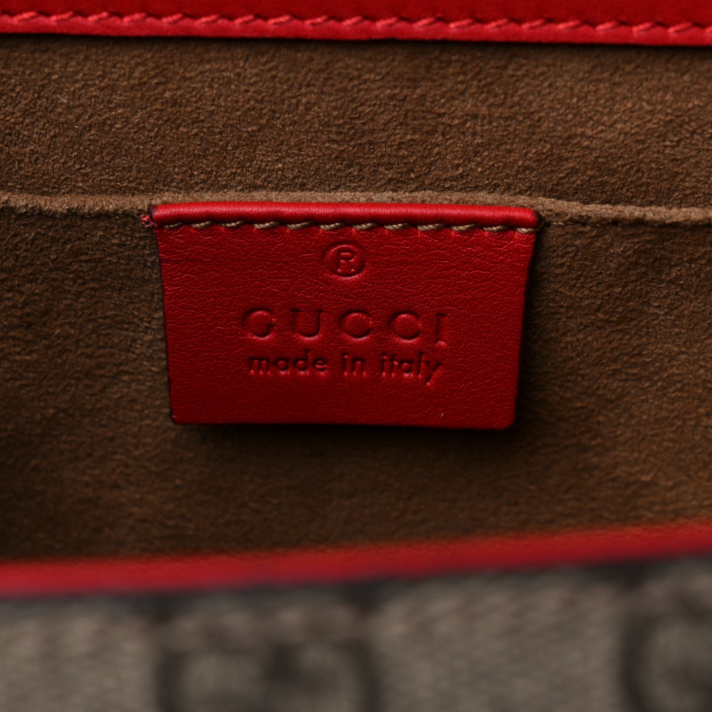 GG Supreme Monogram Calfskin Small Padlock Shoulder Bag Beige Hibiscus Red New Rosette