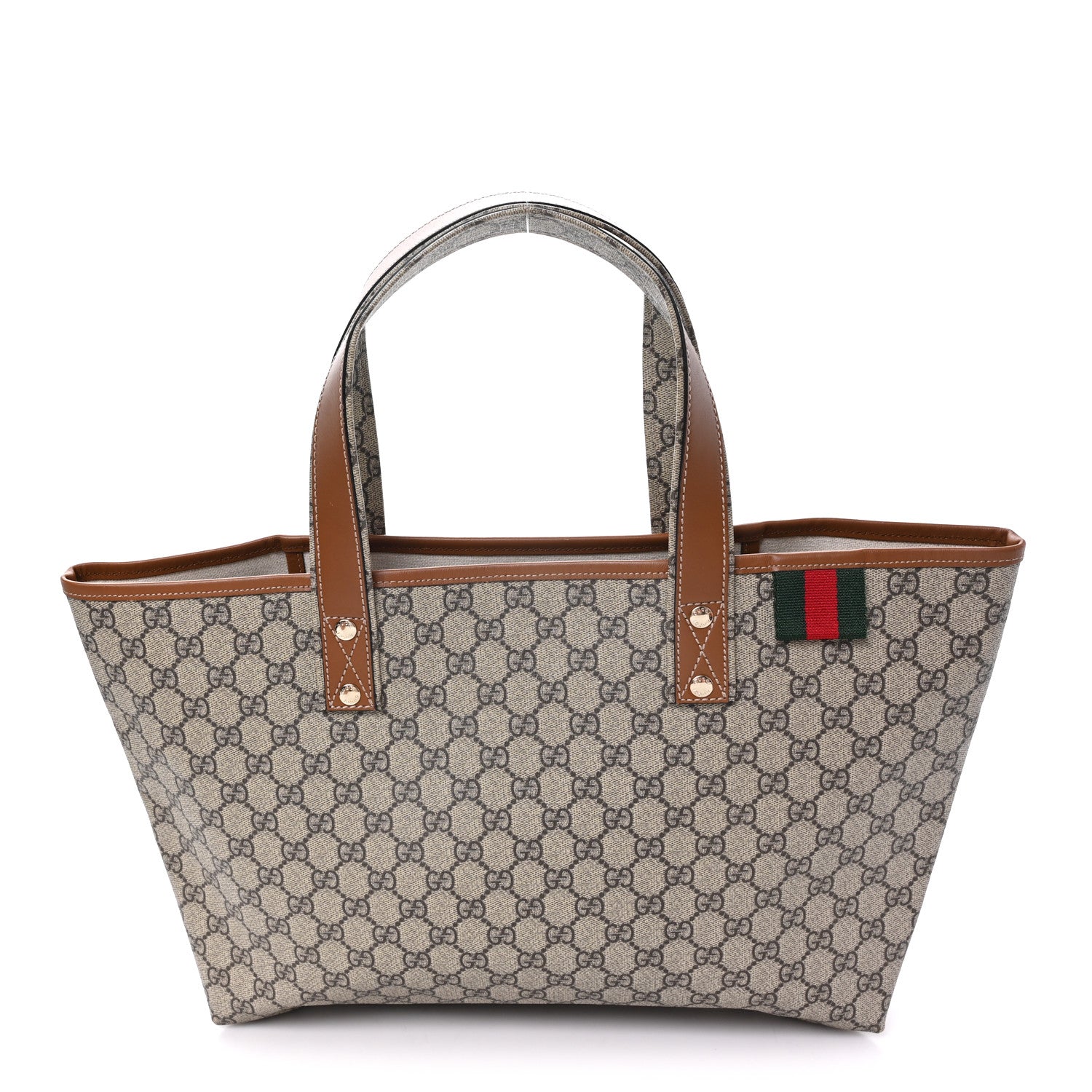 Gucci GG Plus Monogram Medium Signature Web Loop Tote Light Brown
