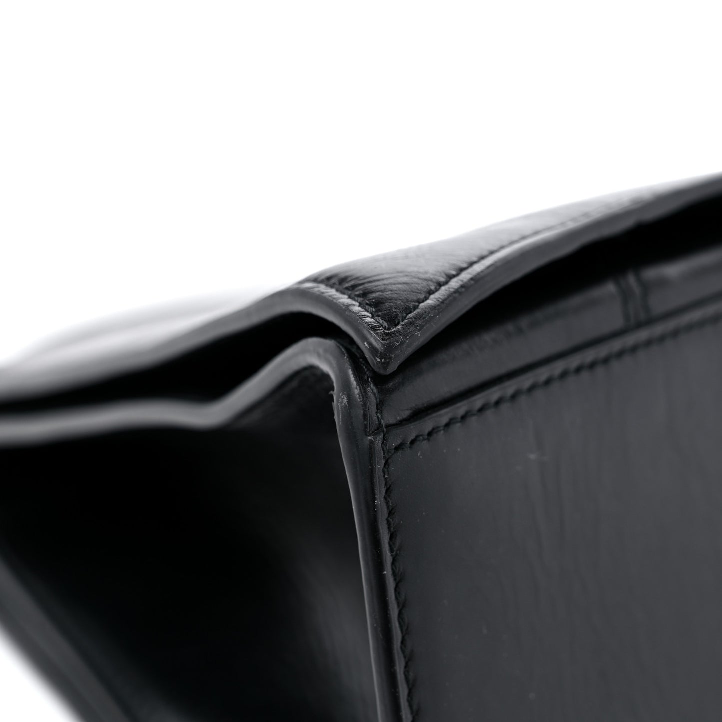 Paper Calfskin Large Crush Sling Bag Black