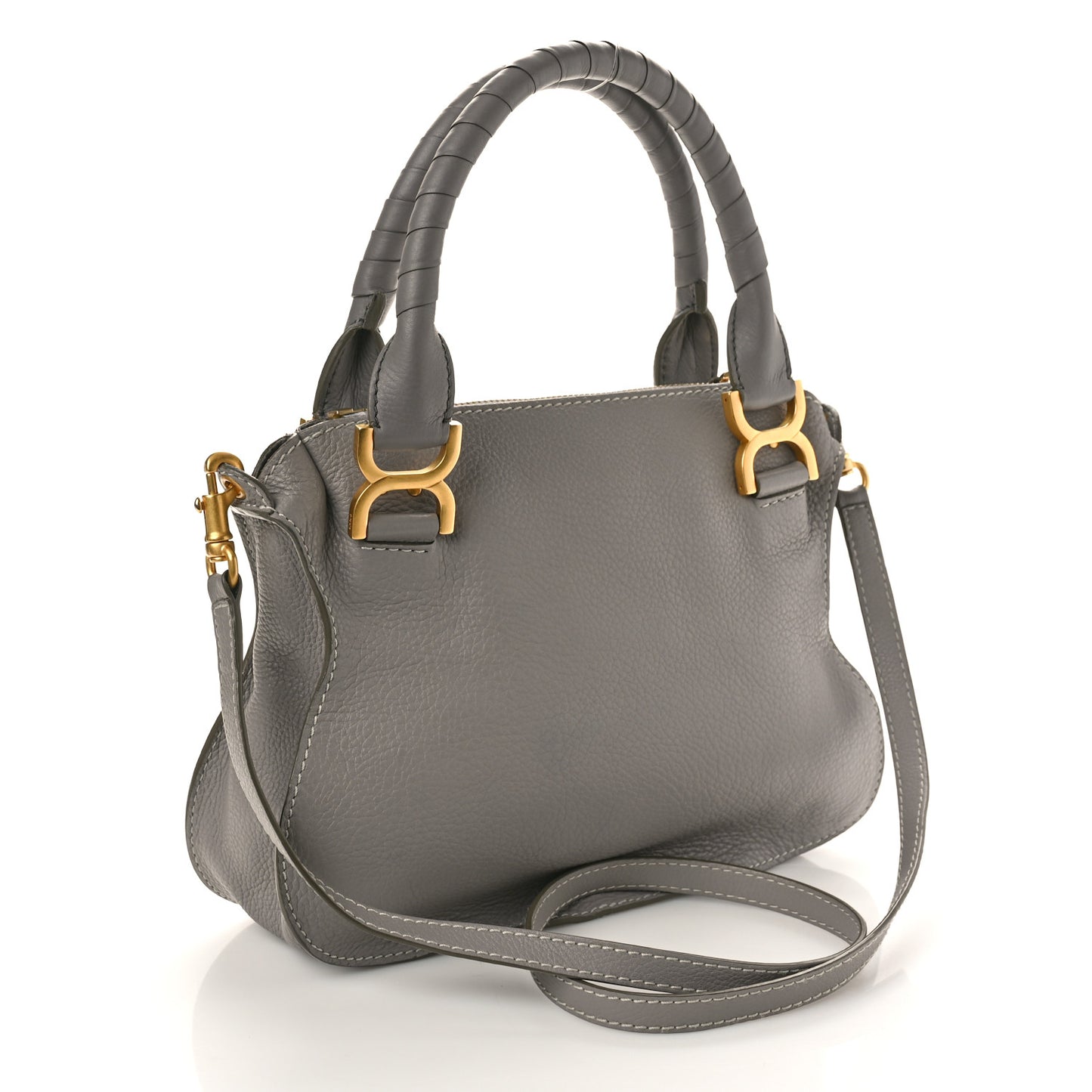 Calfskin Small Marcie Satchel Cashmere Grey