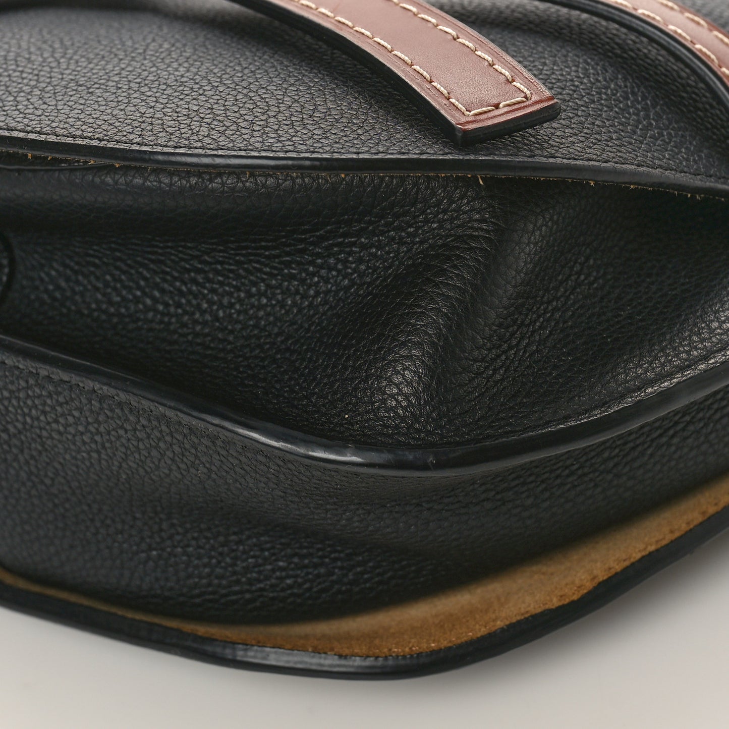 Grained Calfskin Small Gate Crossbody Bag Pecan Black