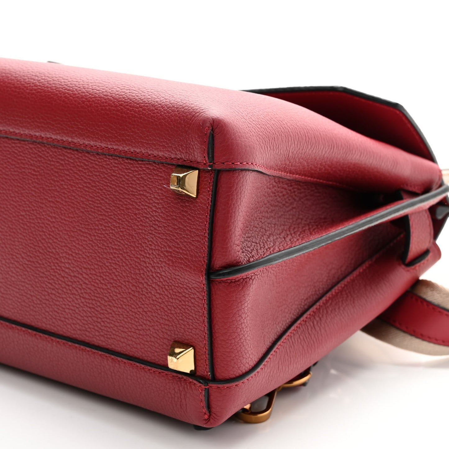 Grained Calfskin Milla Convertible Backpack Scooter Red