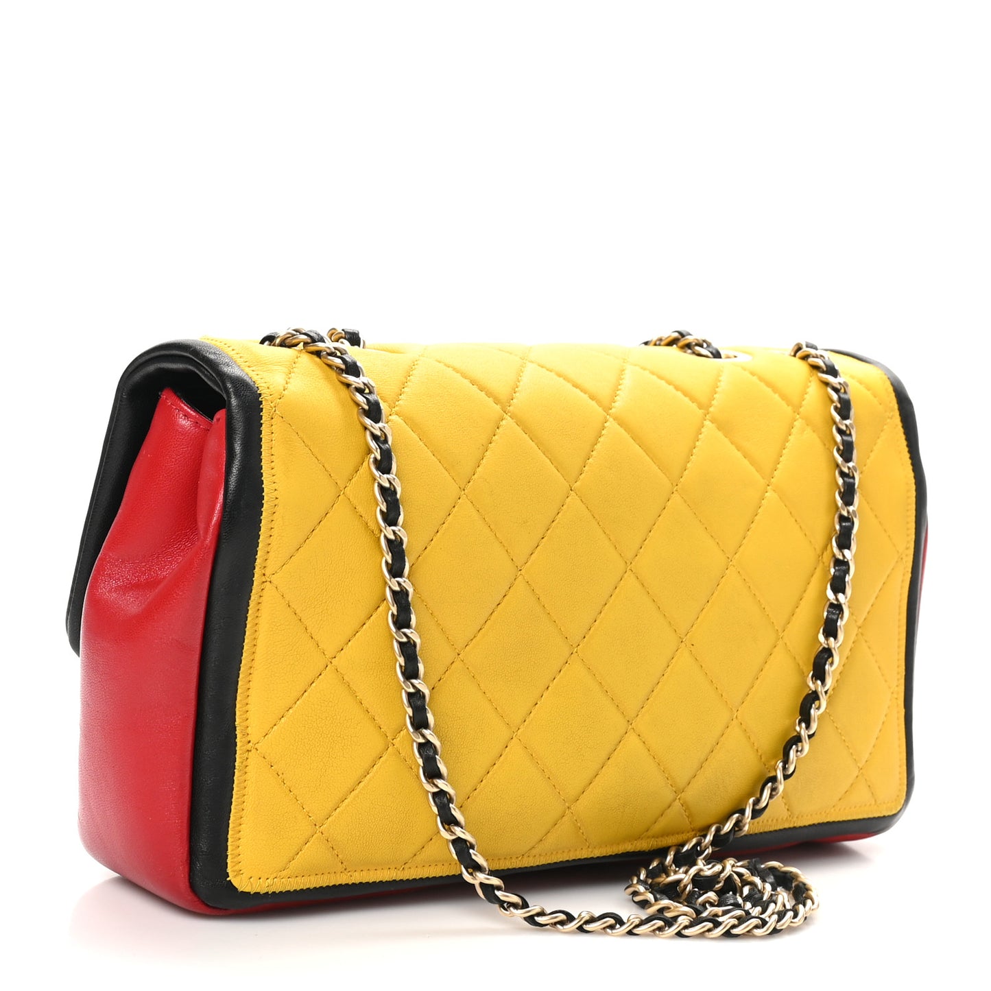 Lambskin Tri-Color Medium Graphic Flap Multicolor
