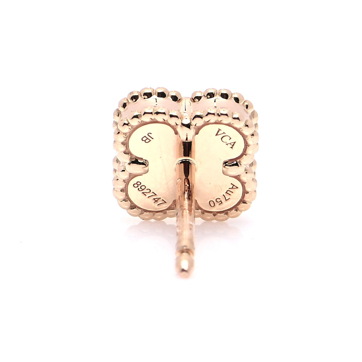18K Rose Gold Carnelian Sweet Alhambra Earrings