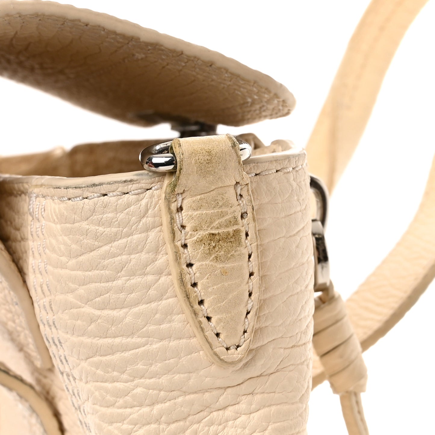 Textured Calfskin Mini Pashli Satchel Milk