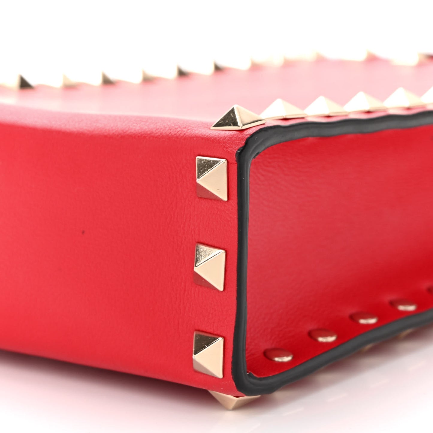 Calfskin Rockstud Phone Holder Red