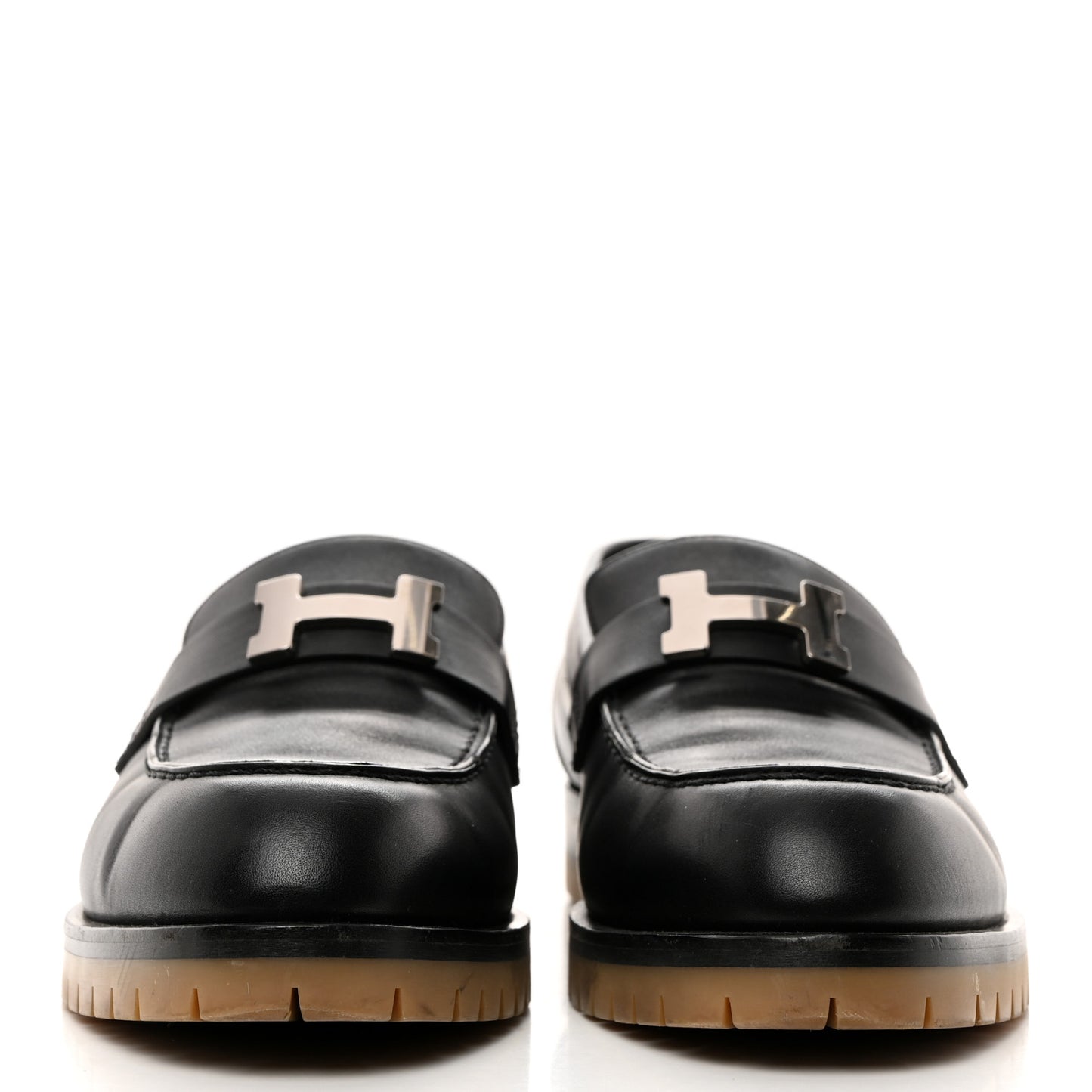 Calfskin Womens Faubourg Loafers 38.5 Black