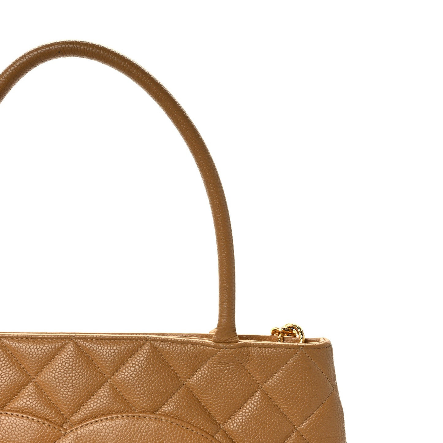 Caviar Quilted Medallion Tote Beige