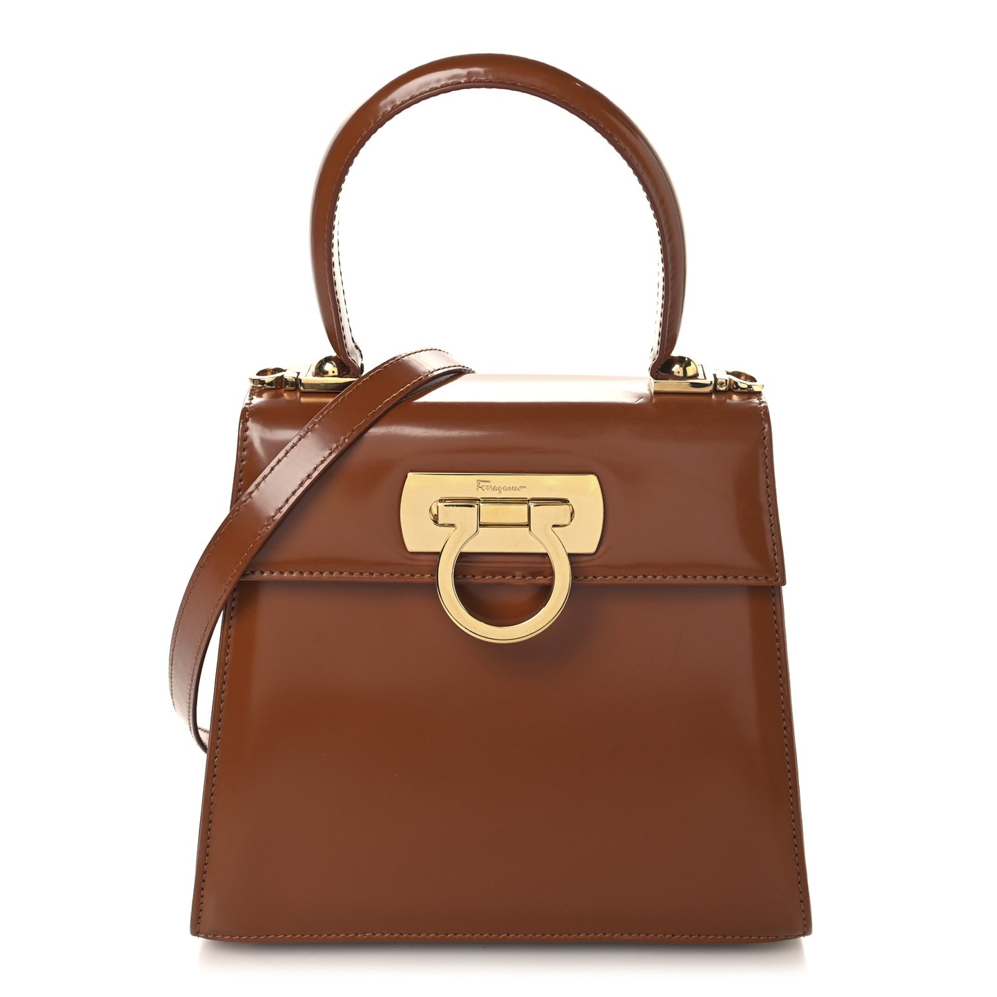 Brushed Off Calfskin Small Iconic Top Handle Cuoio