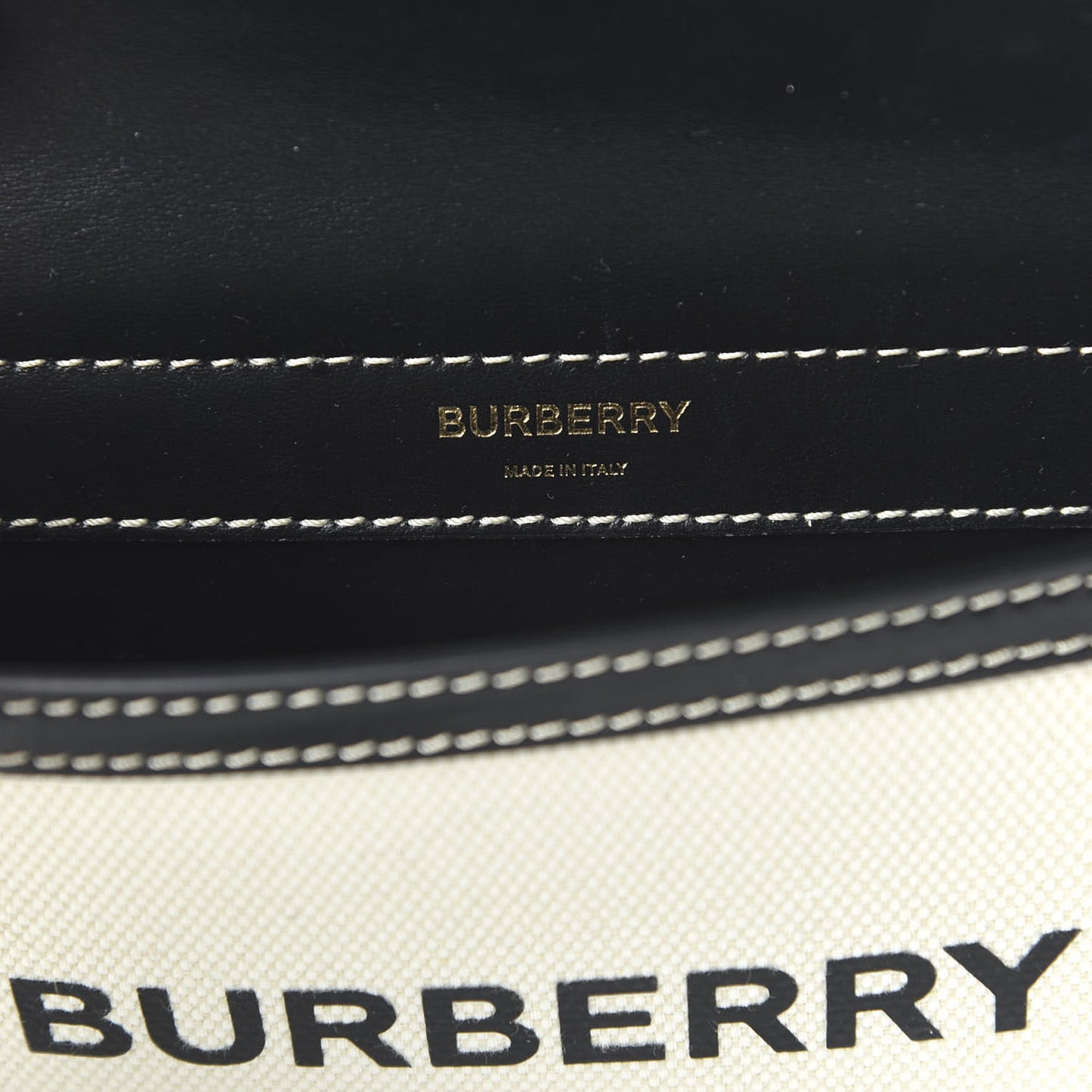 Smooth Calfskin Canvas Horseferry Print Mini Title Bag with Pocket Black