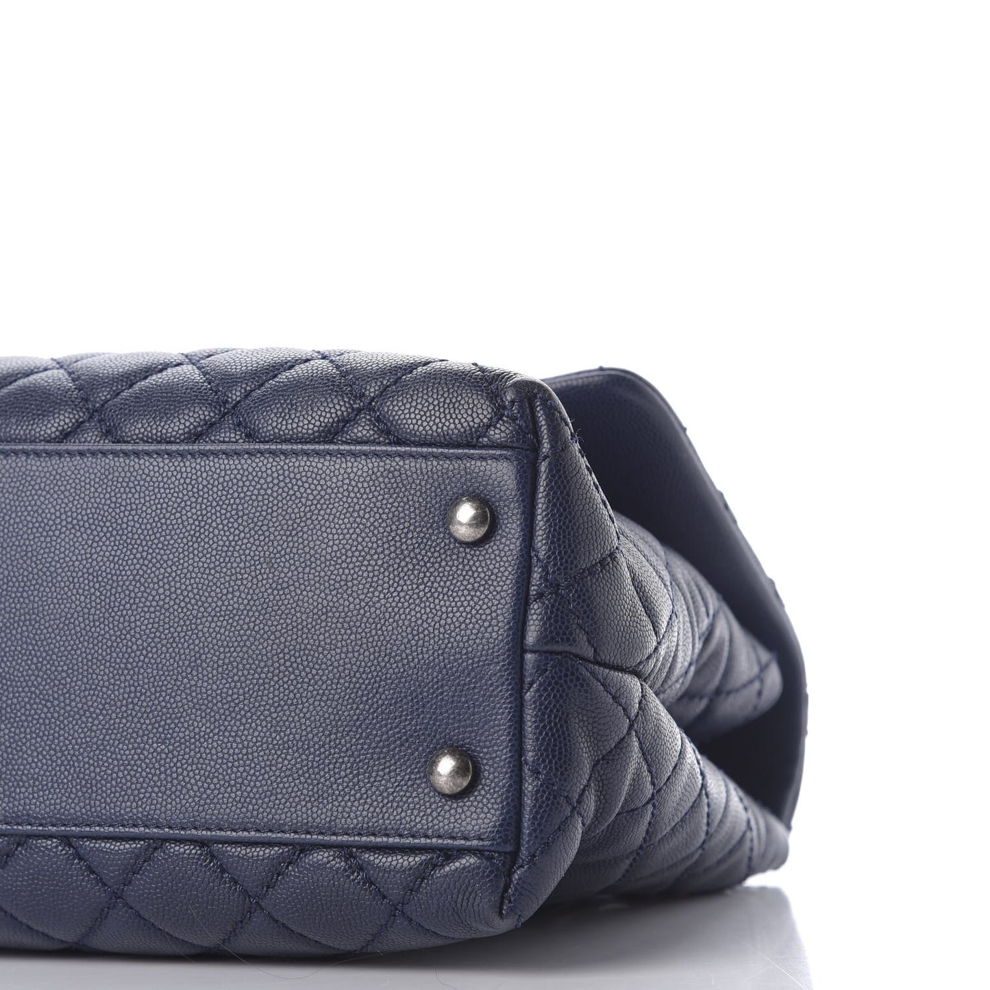 Caviar Quilted Medium Coco Handle Flap Navy Blue