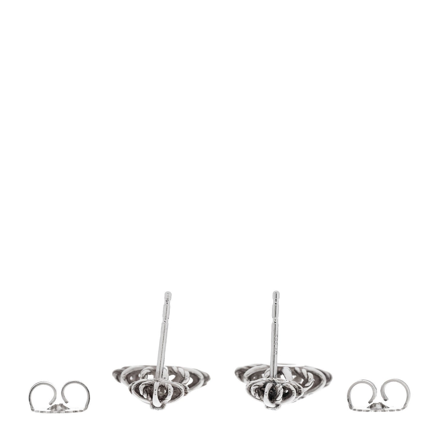 Sterling Silver Diamond Starburst Double Drop Earrings