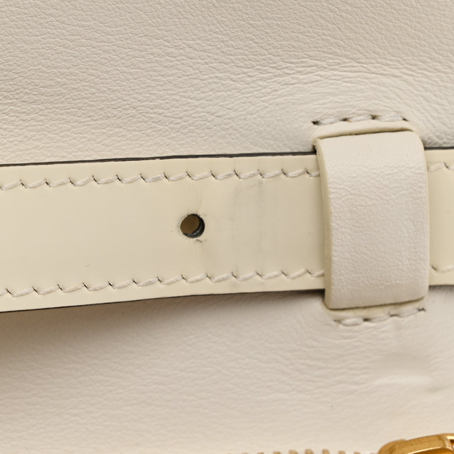 Spazzolato Calfskin Medium Classic Box Flap Bag White