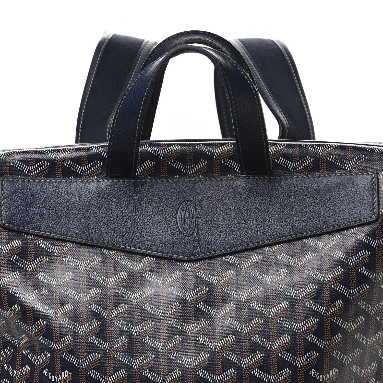 Goyard Goyardine Calfskin Cisalpin Backpack Navy Blue 7 of 10