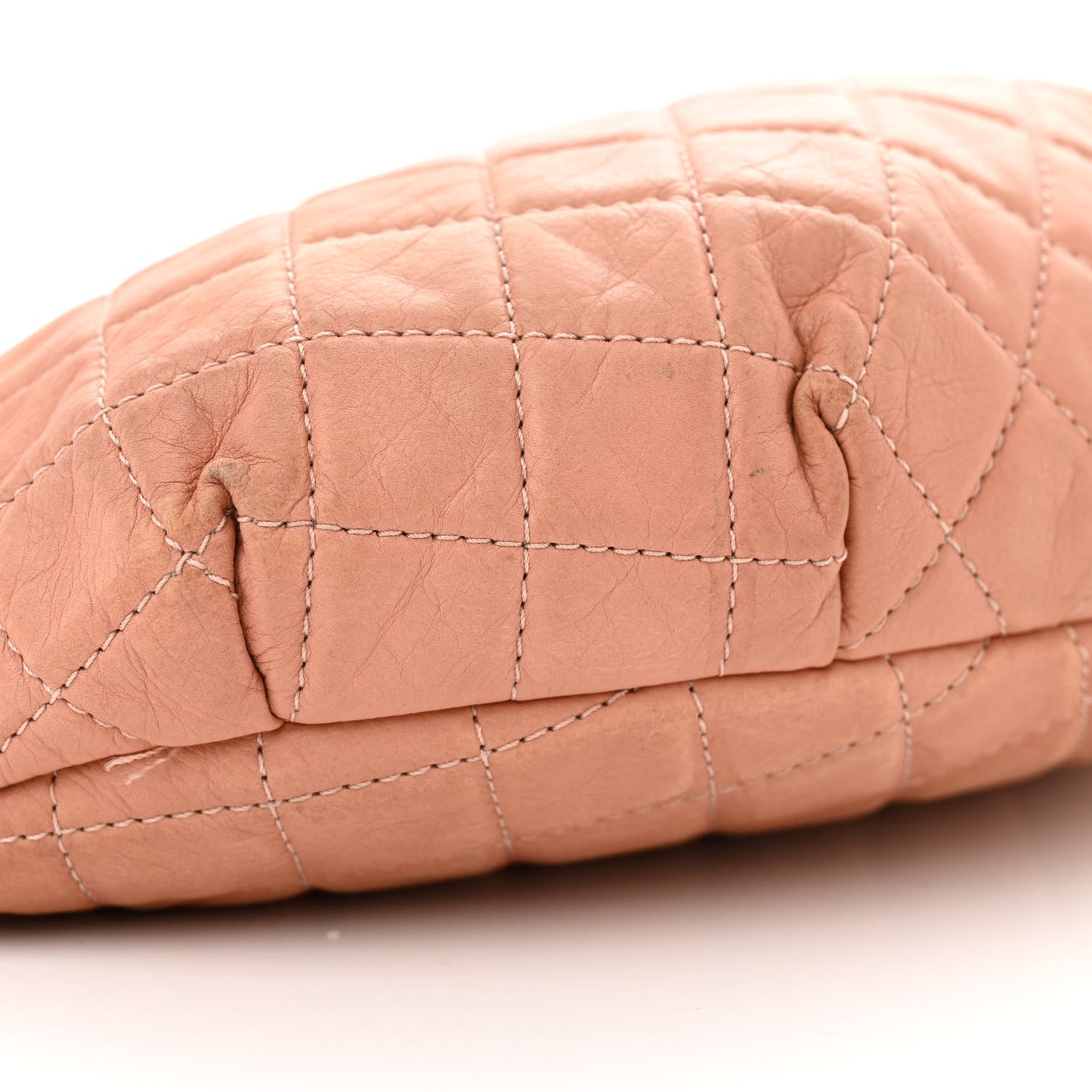 Calfskin Quilted Banane Waist Bag Fanny Pack Pink