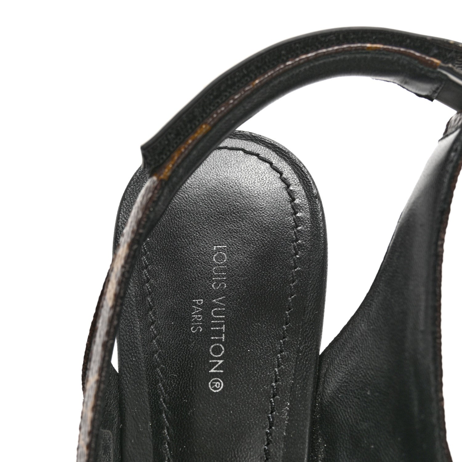 Louis Vuitton Patent Monogram Archlight Slingback Pumps 38 Black 7 of 12