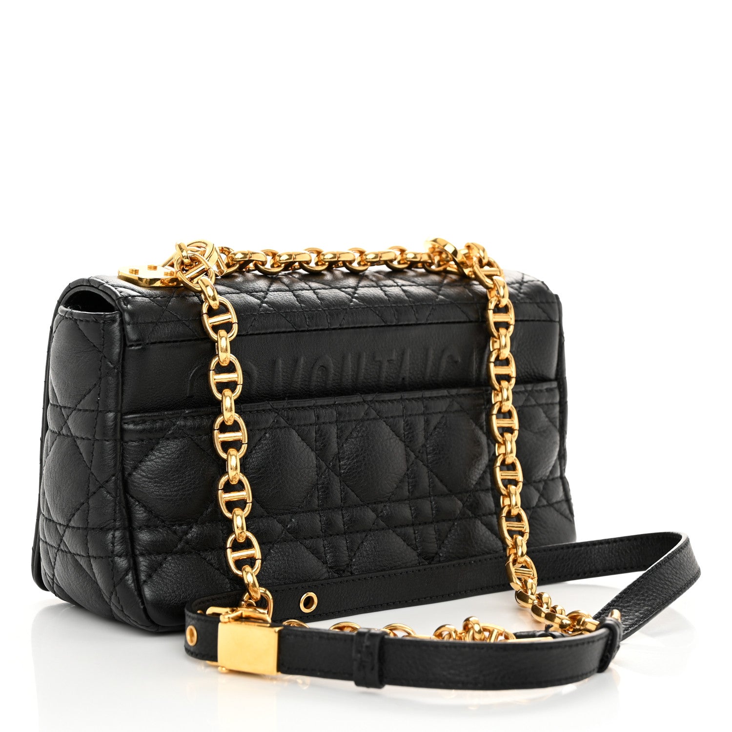 Christian Dior Calfskin Cannage Small Caro Bag Black 3 of 11