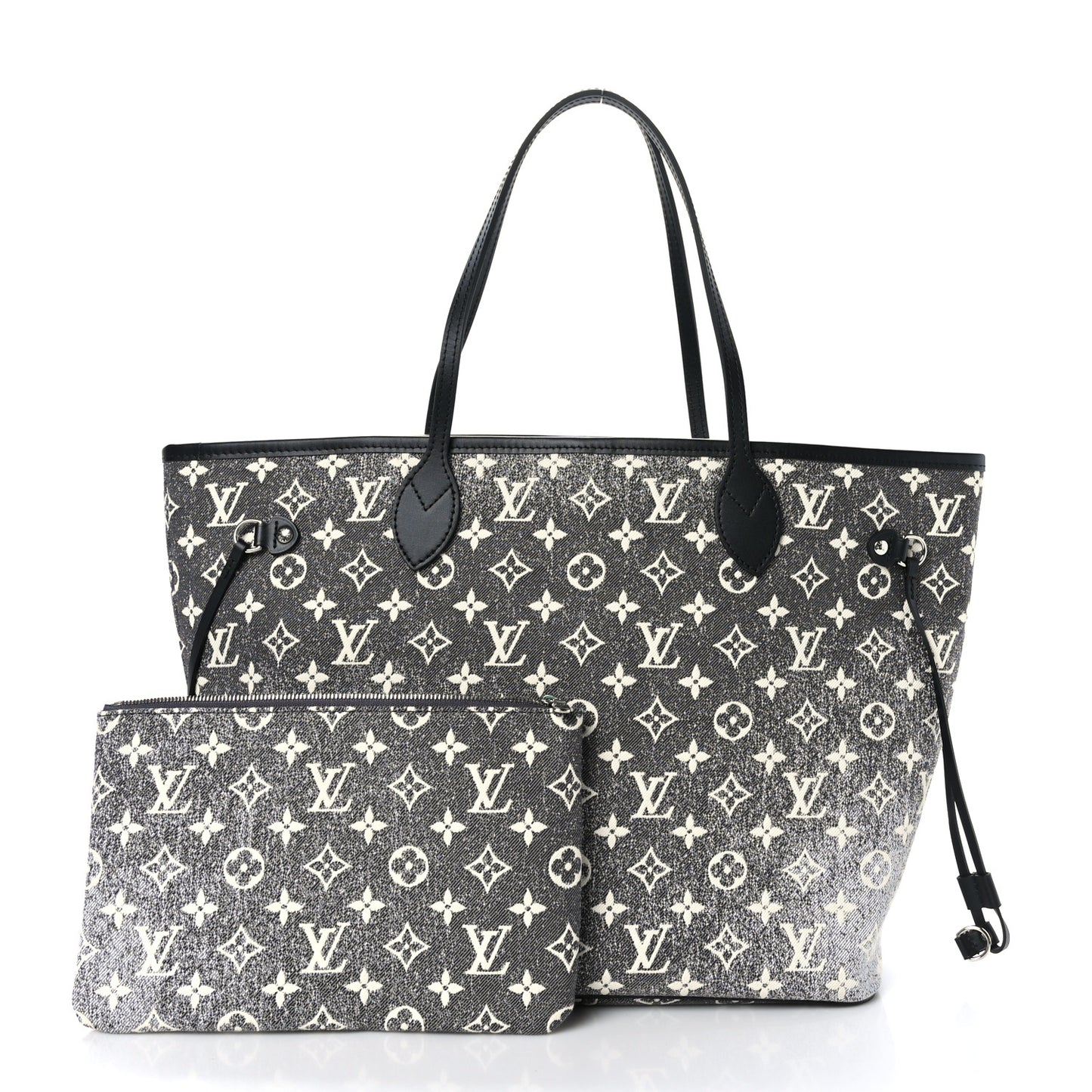 Denim Monogram Jacquard Neverfull MM Grey