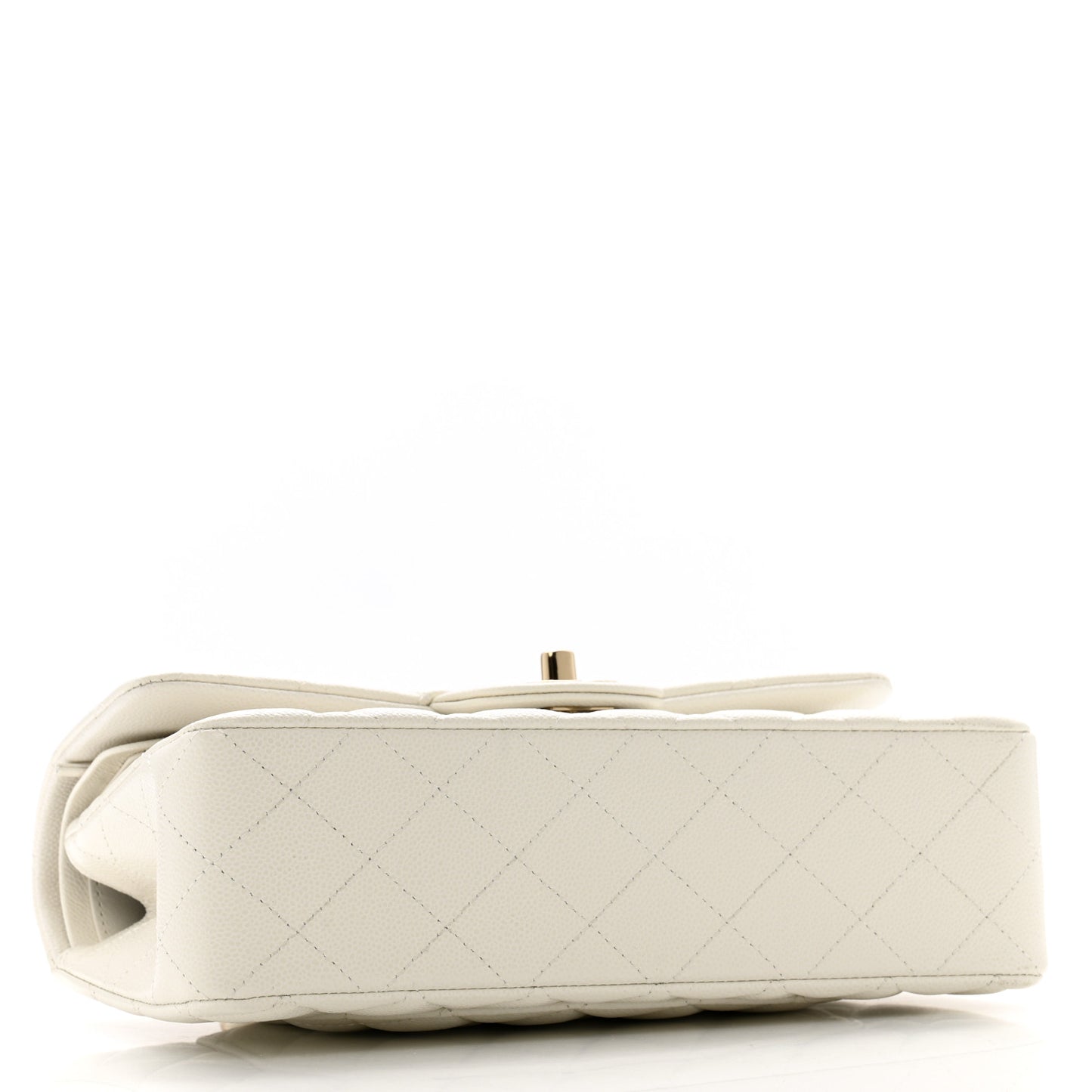 Caviar Quilted Small Double Flap White