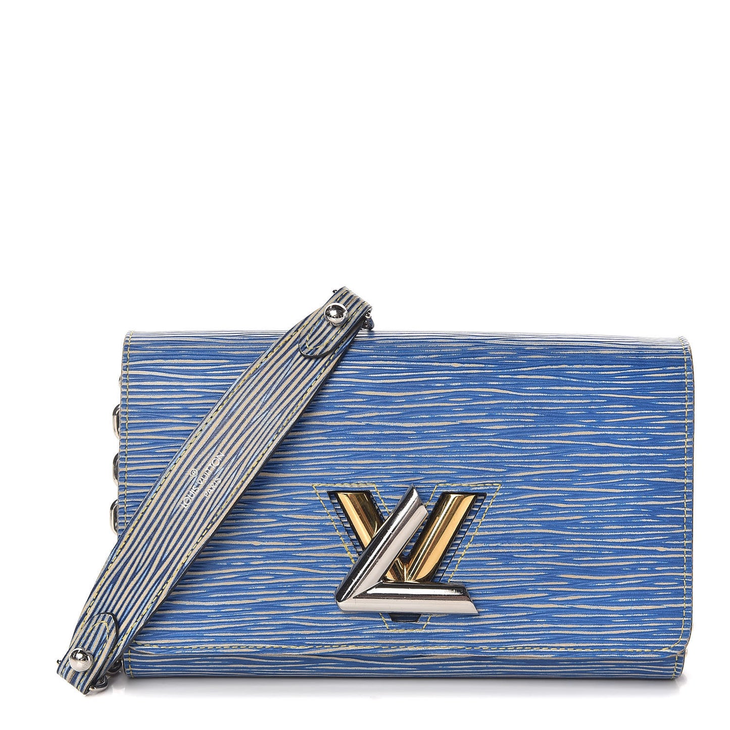 Epi Twist Chain Wallet Denim Light