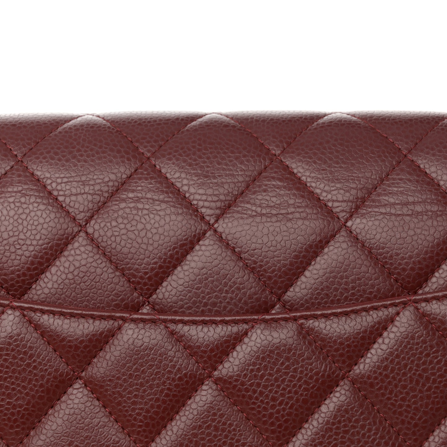 Caviar Quilted Jumbo Double Flap Dark Red
