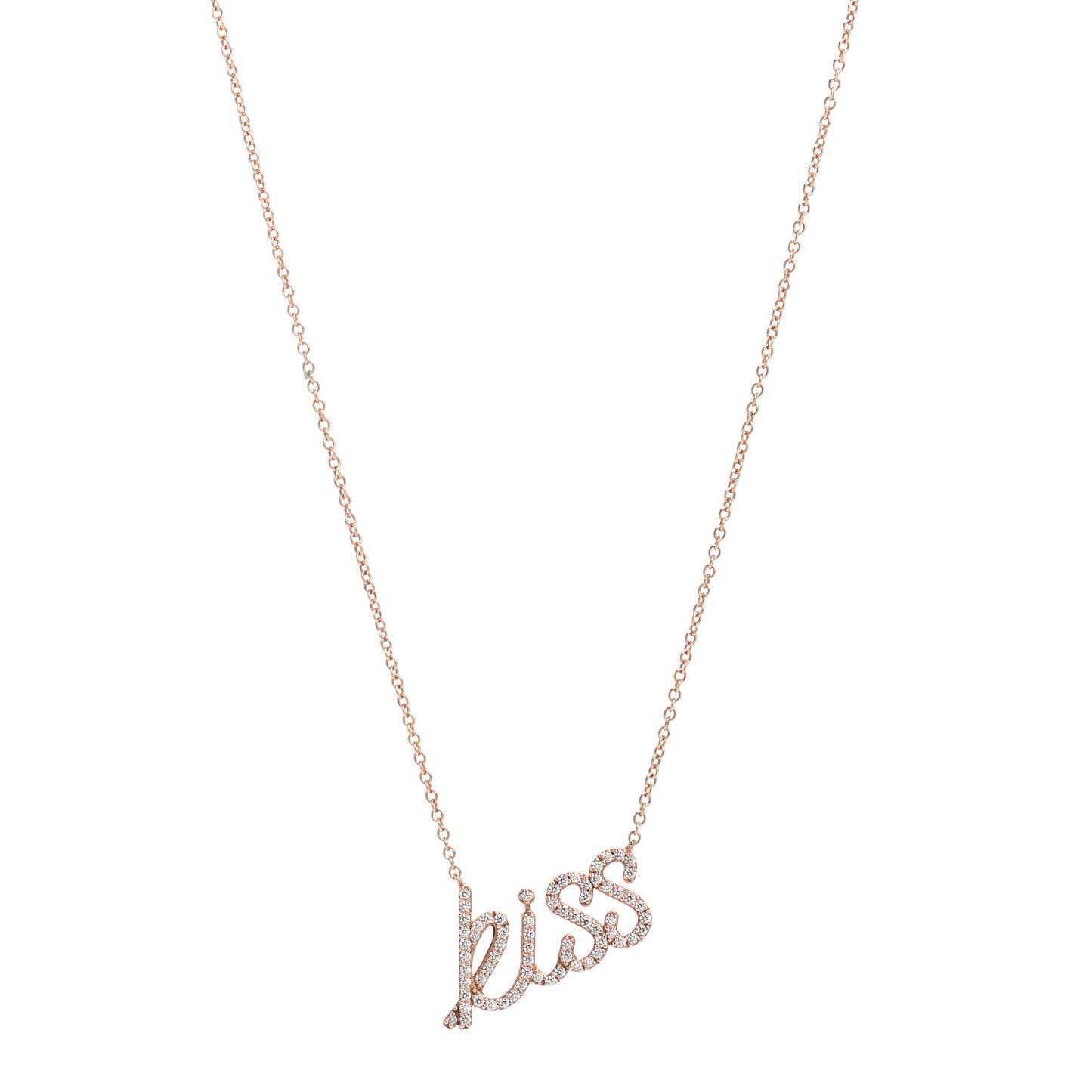 18K Rose Gold Diamond Paloma's Graffiti Kiss Pendant Necklace