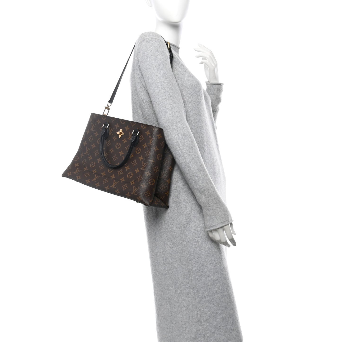 Monogram Flower Tote Black