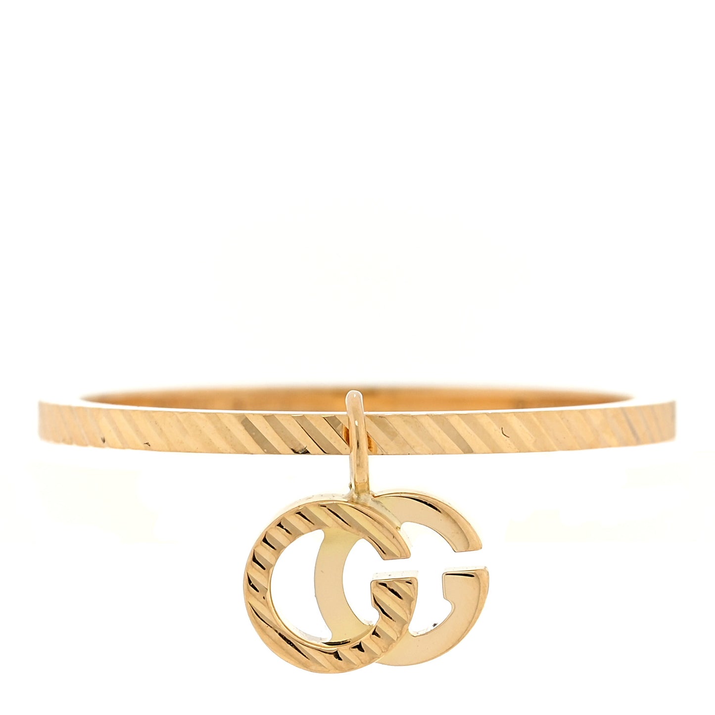 18K Yellow Gold GG Running Charm Ring 49 5