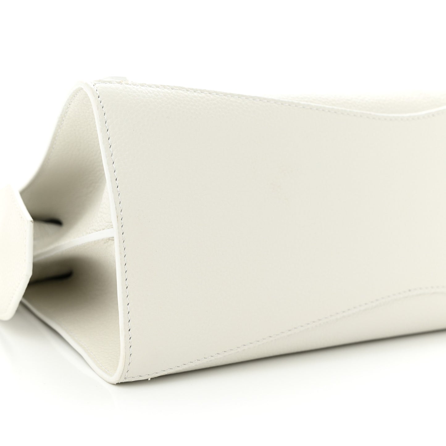 Grained Calfskin Neo Classic Silver Hardware S City Chalky White