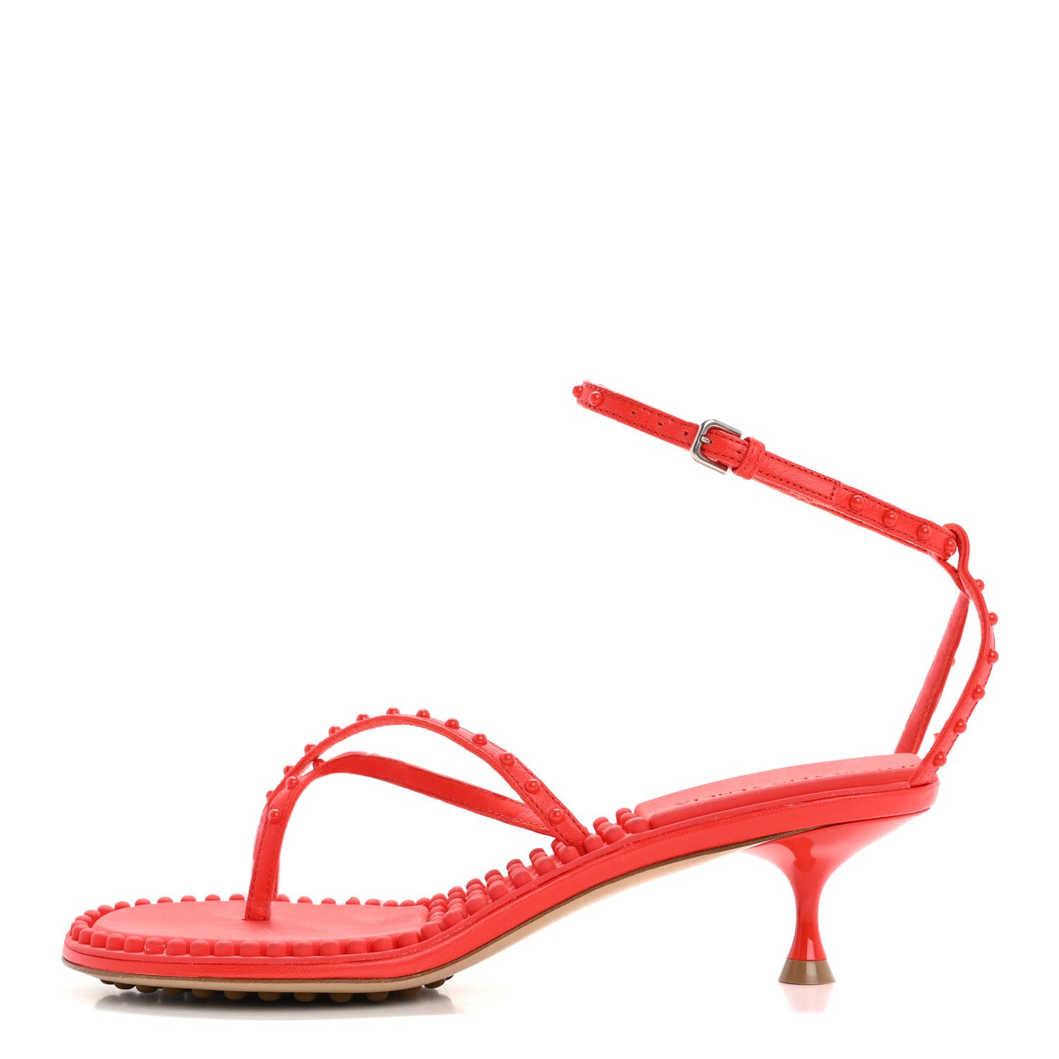 Bottega Veneta Calfskin Dot Sandals 36.5 Red 1667065 – FASHIONPHILE