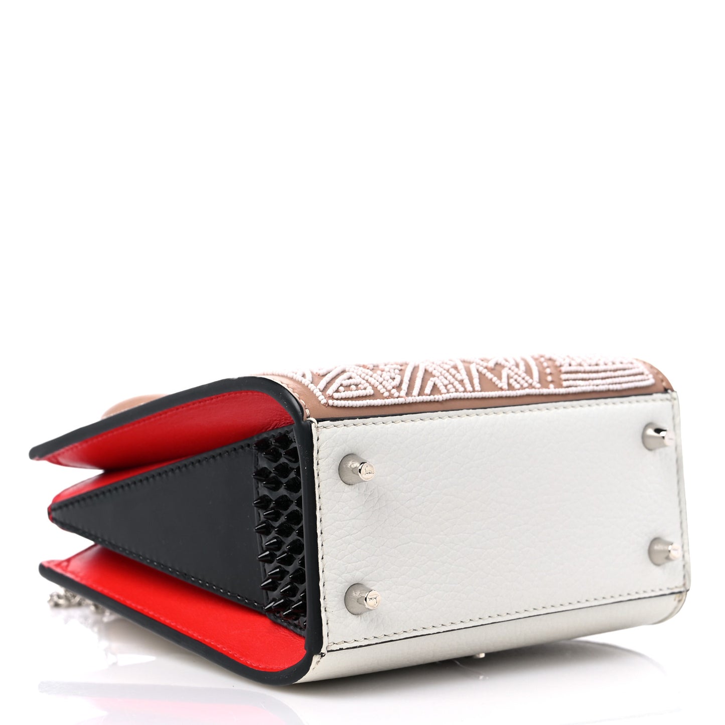Calfskin Beaded Africamana Nano Paloma Nude