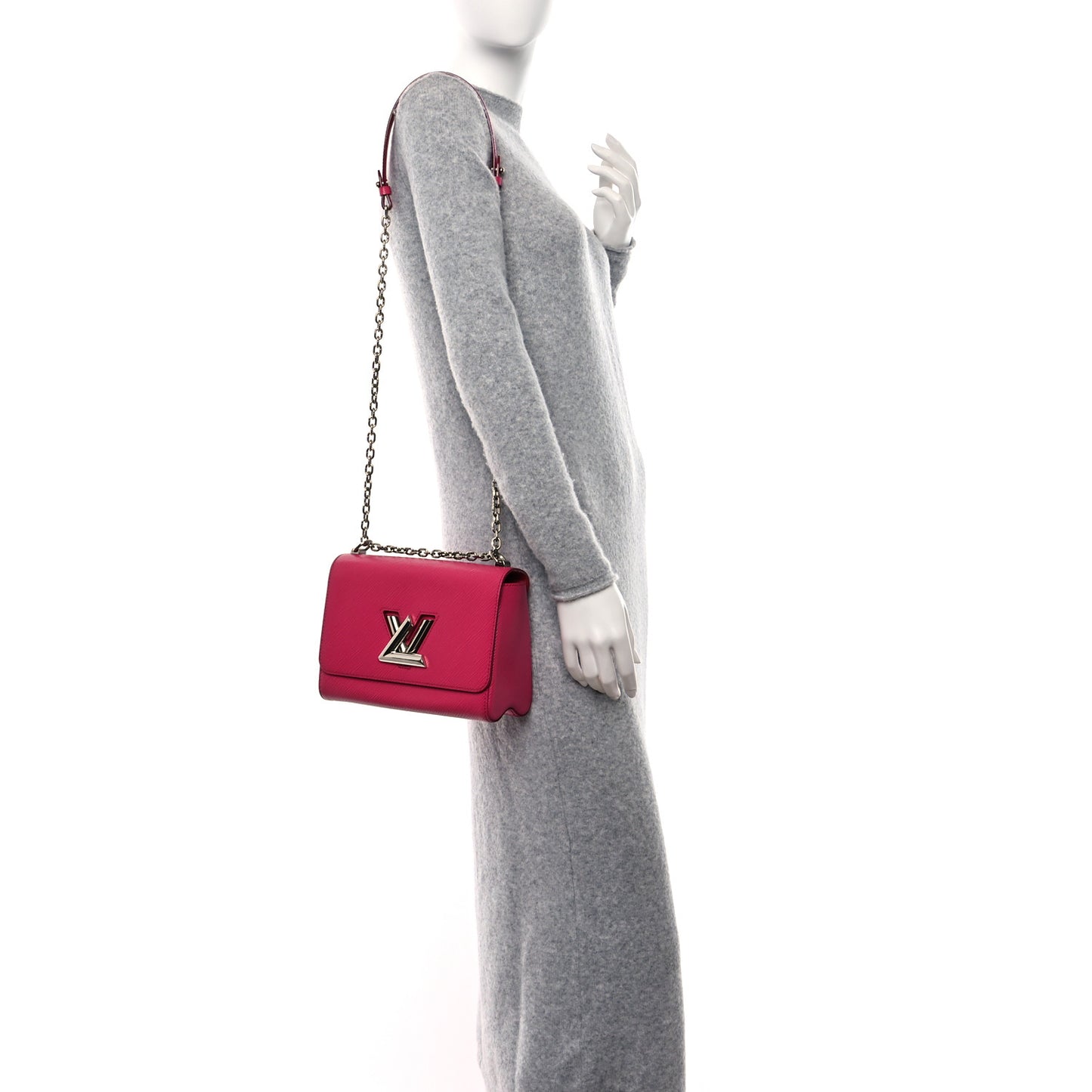 Epi Twist Shoulder Bag MM Hot Pink