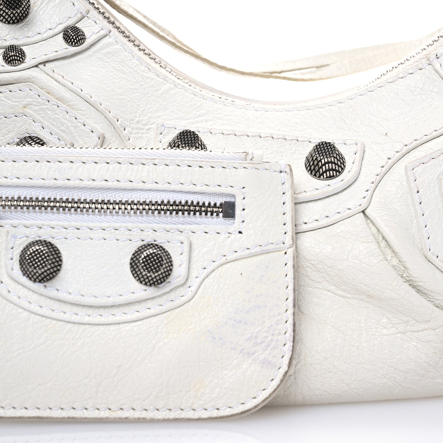 Agneau Arena Le Cagole Shoulder Bag XS Optic White