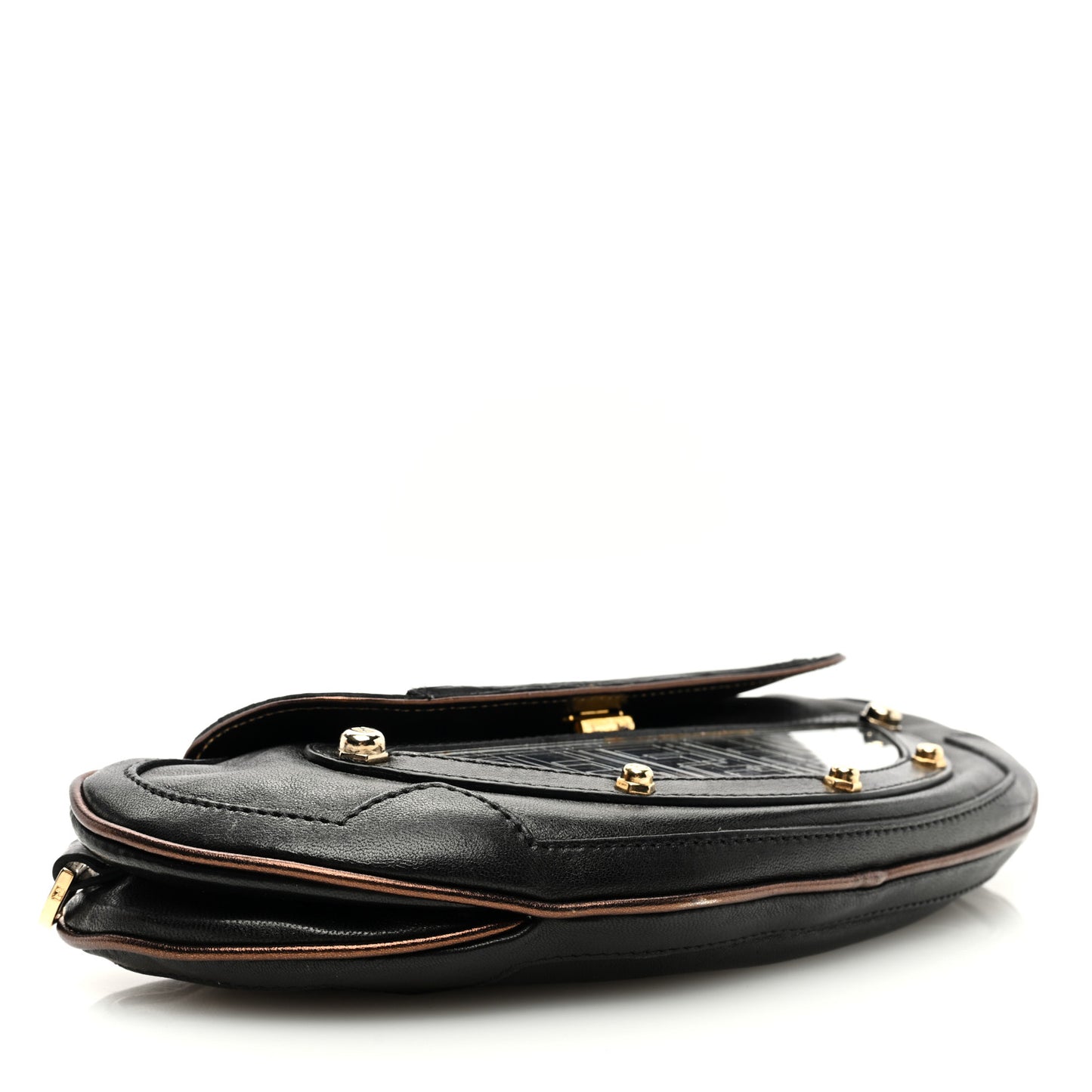 Zucca Vanity Mirror Clutch Black