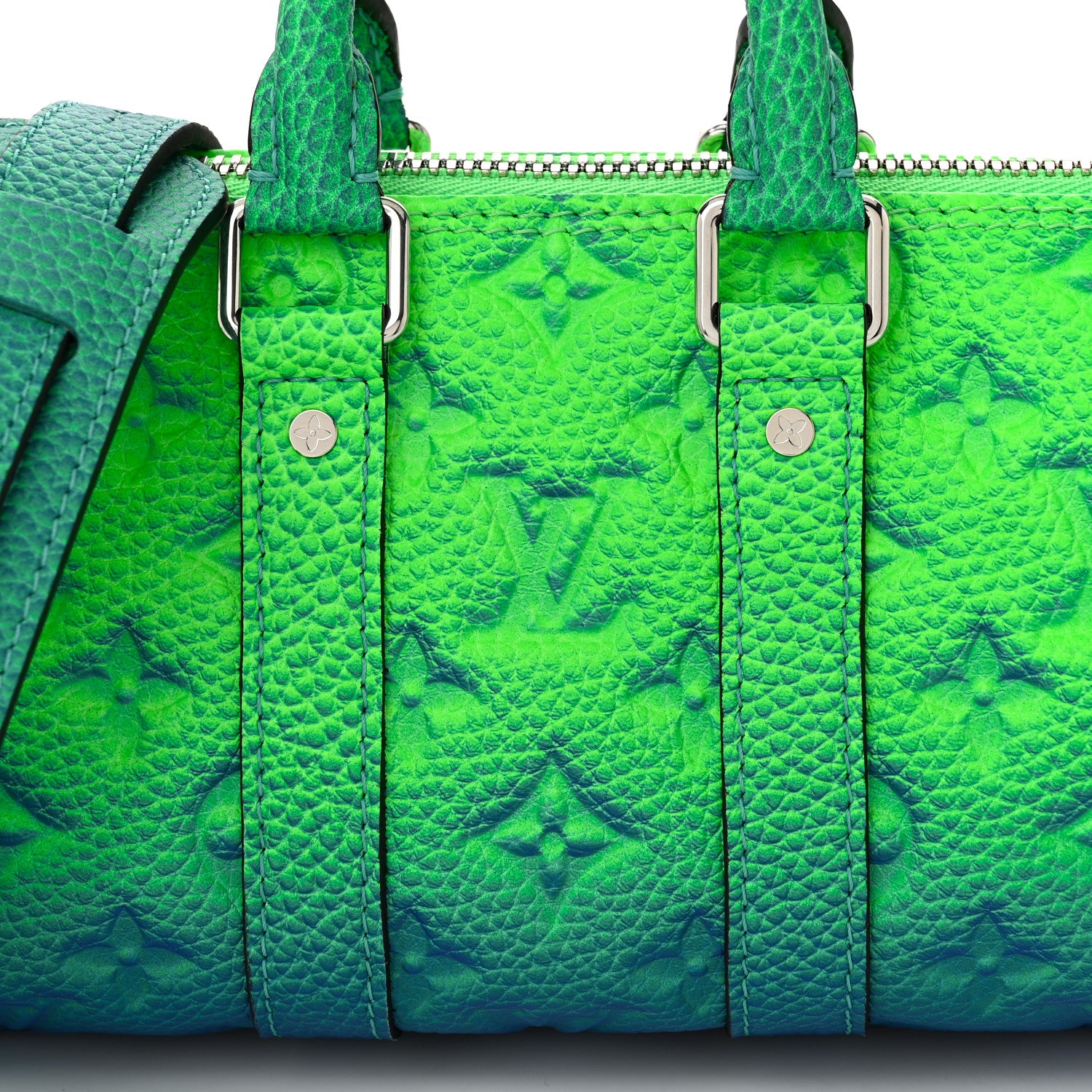 Louis Vuitton Taurillon Illusion Keepall XS Bleu Vert 7 of 10