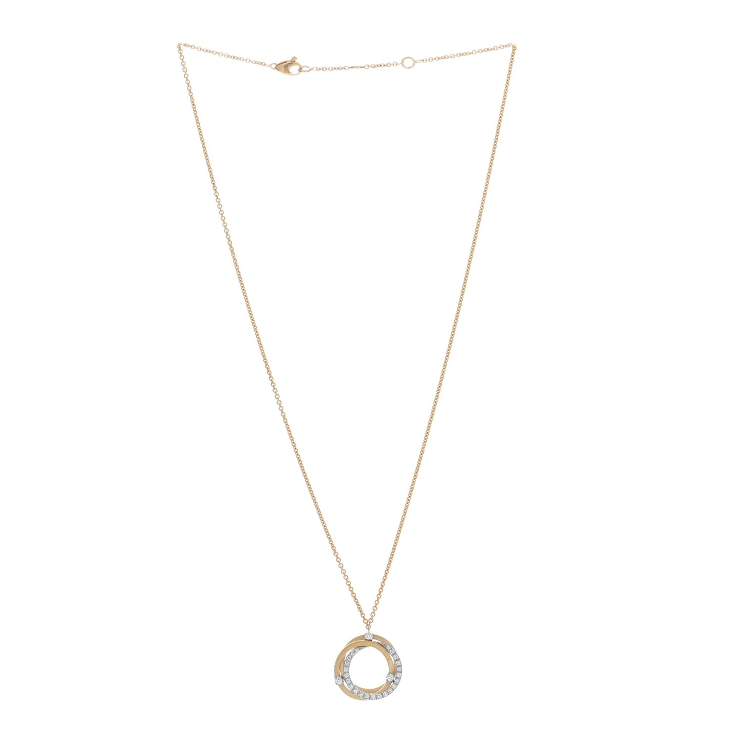 18K Yellow White Gold Diamond Goa Pendant Necklace