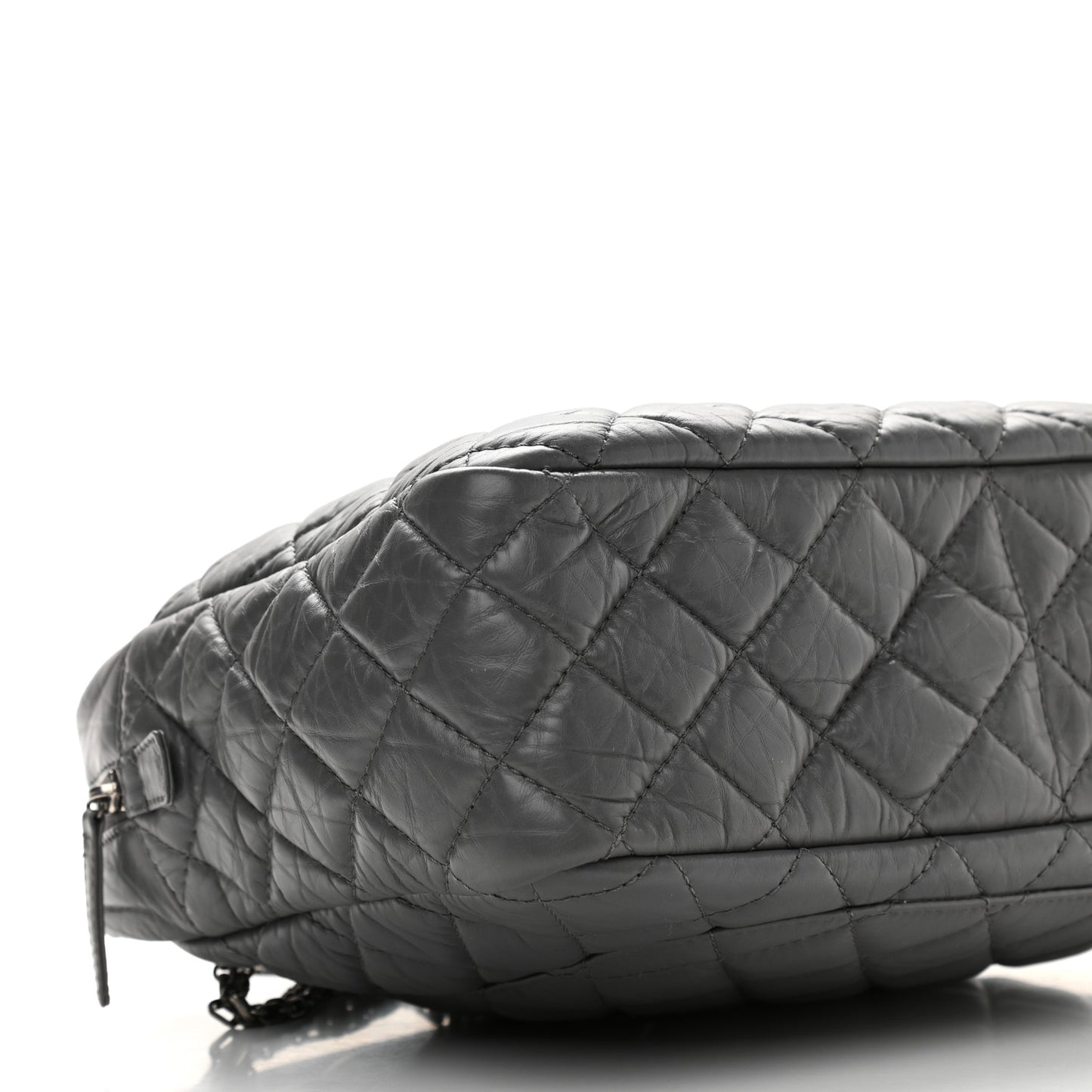 Aged Calfskin Quilted Large Reissue Camera Case Grey