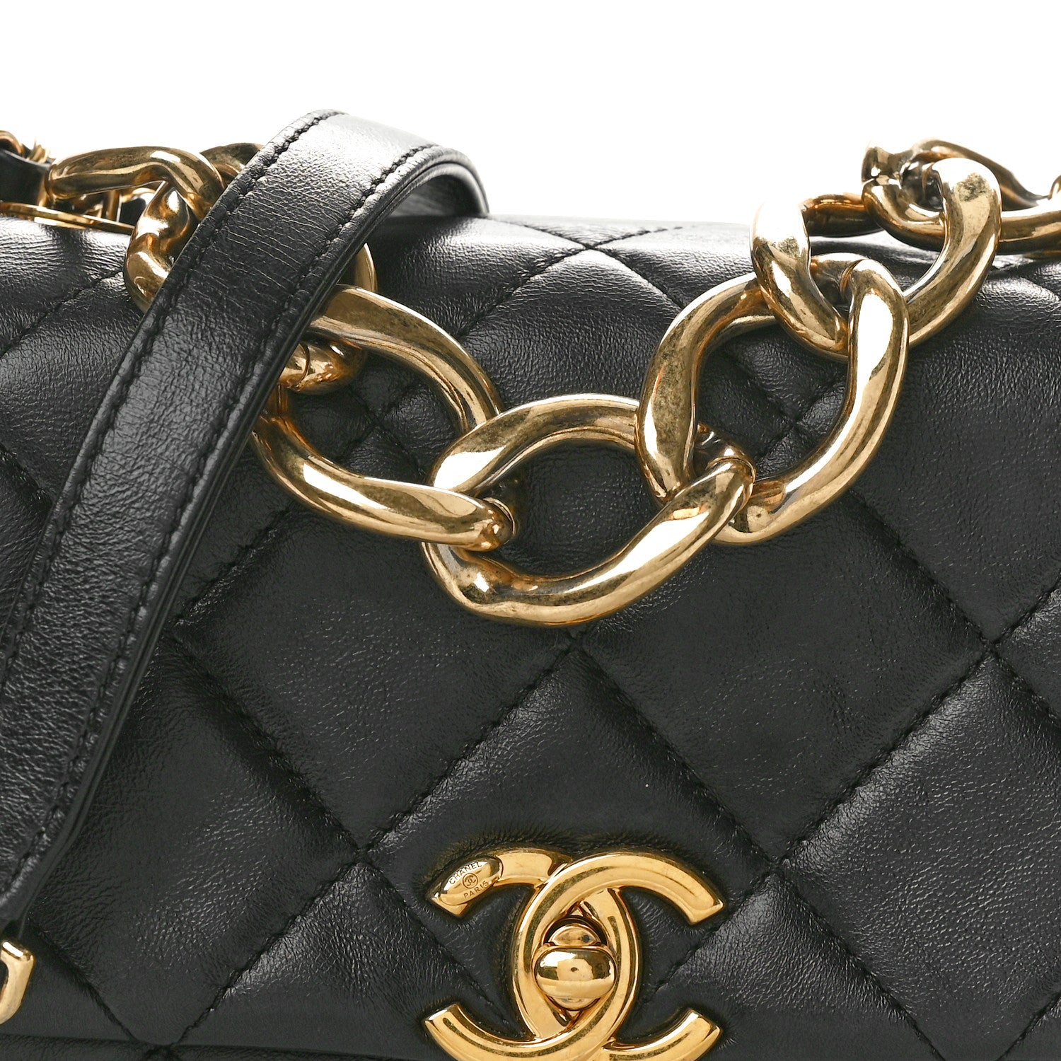 Chanel Lambskin Quilted Mini Color Match Flap Black 8 of 10