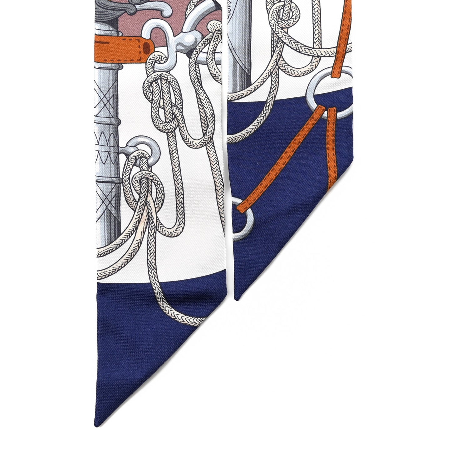 Silk Cliquetis Twilly Marine White Marron