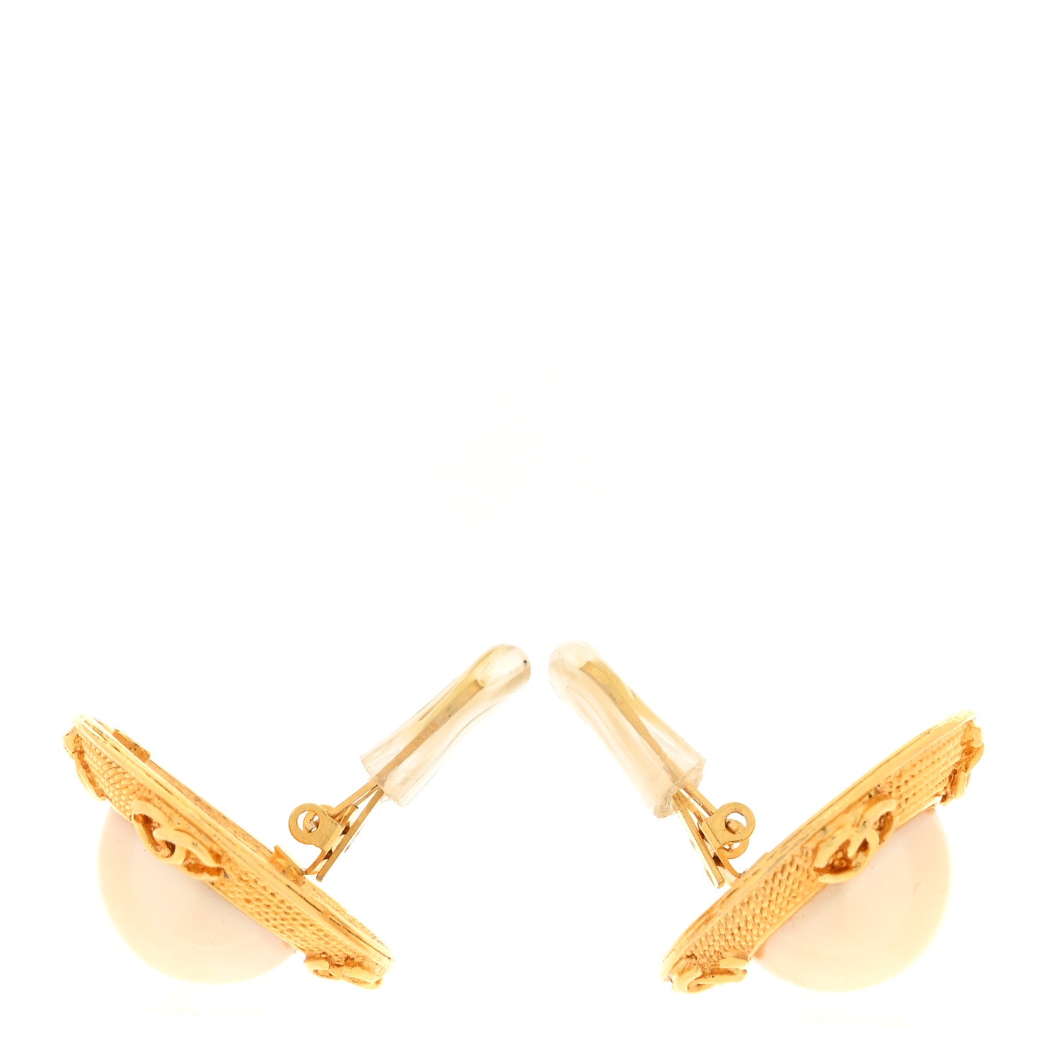 Chanel Pearl CC Clip On Earrings Gold 3 of 5